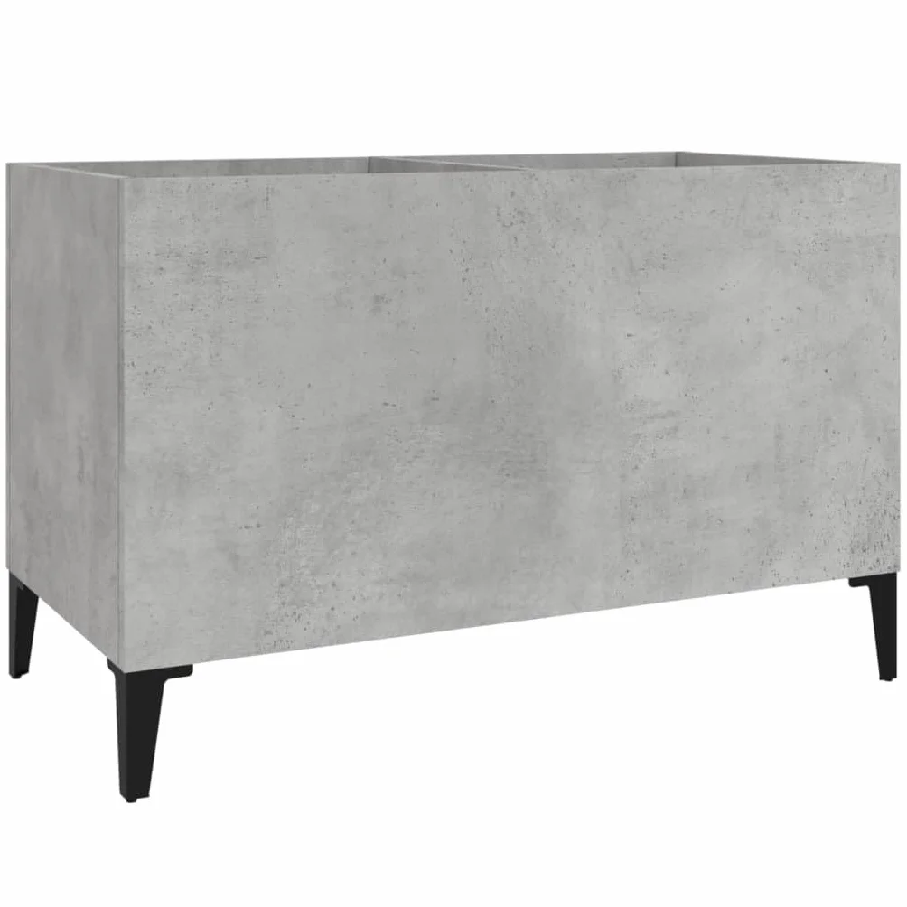 Armario de madera (74,5 x 38 x 48 cm), color gris | Patas de metal, estilo industrial, mucho espacio para LPs, también se puede utilizar como armario auxiliar