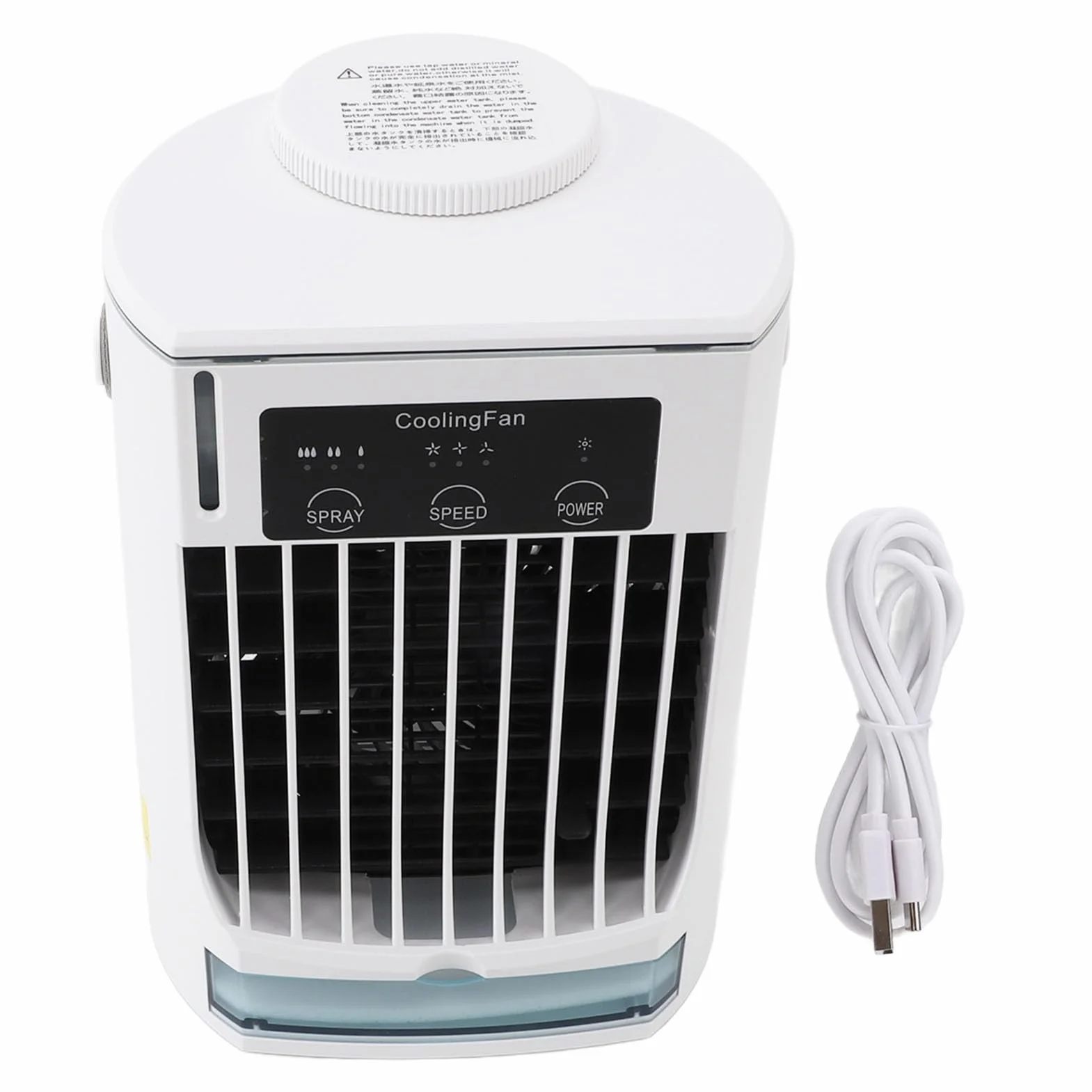 Irfora Aire Acondicionado Portátil, Enfriador de Aire Evaporativo USB Personal, Ventilador de Refrigeración Ajustable para el Hogar, Oficina, Camping con Tanque 500ml