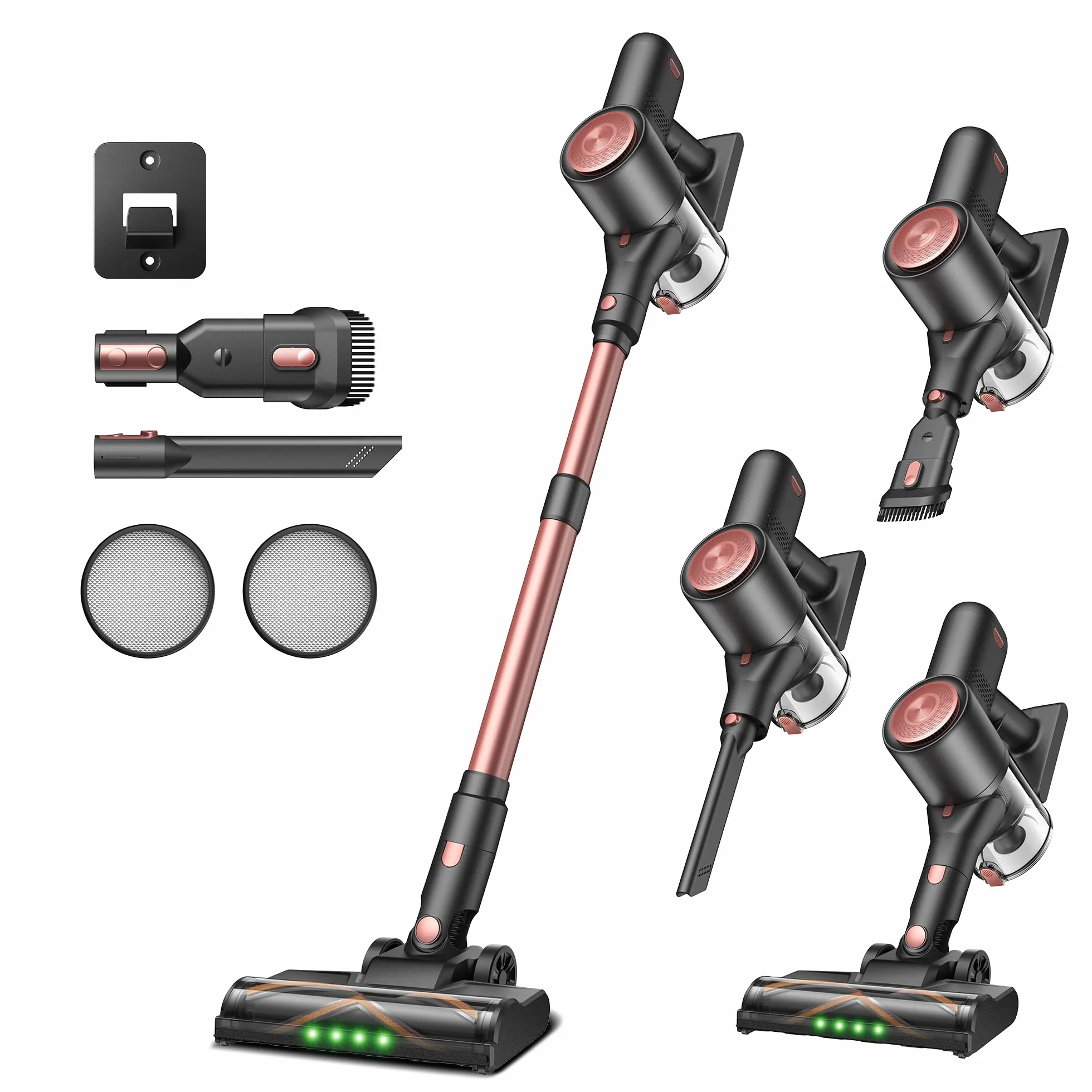 Vexilar V10Pro Aspiradora sin Cable 45KPa Potente,Aspiradora Fácil Limpieza,Autonomía 45 Min,Batería Extraíble,Accesorios Multiusos,Aspirador Escoba Ligero para Suelos/Alfombras/Coche/Pelo de Mascotas