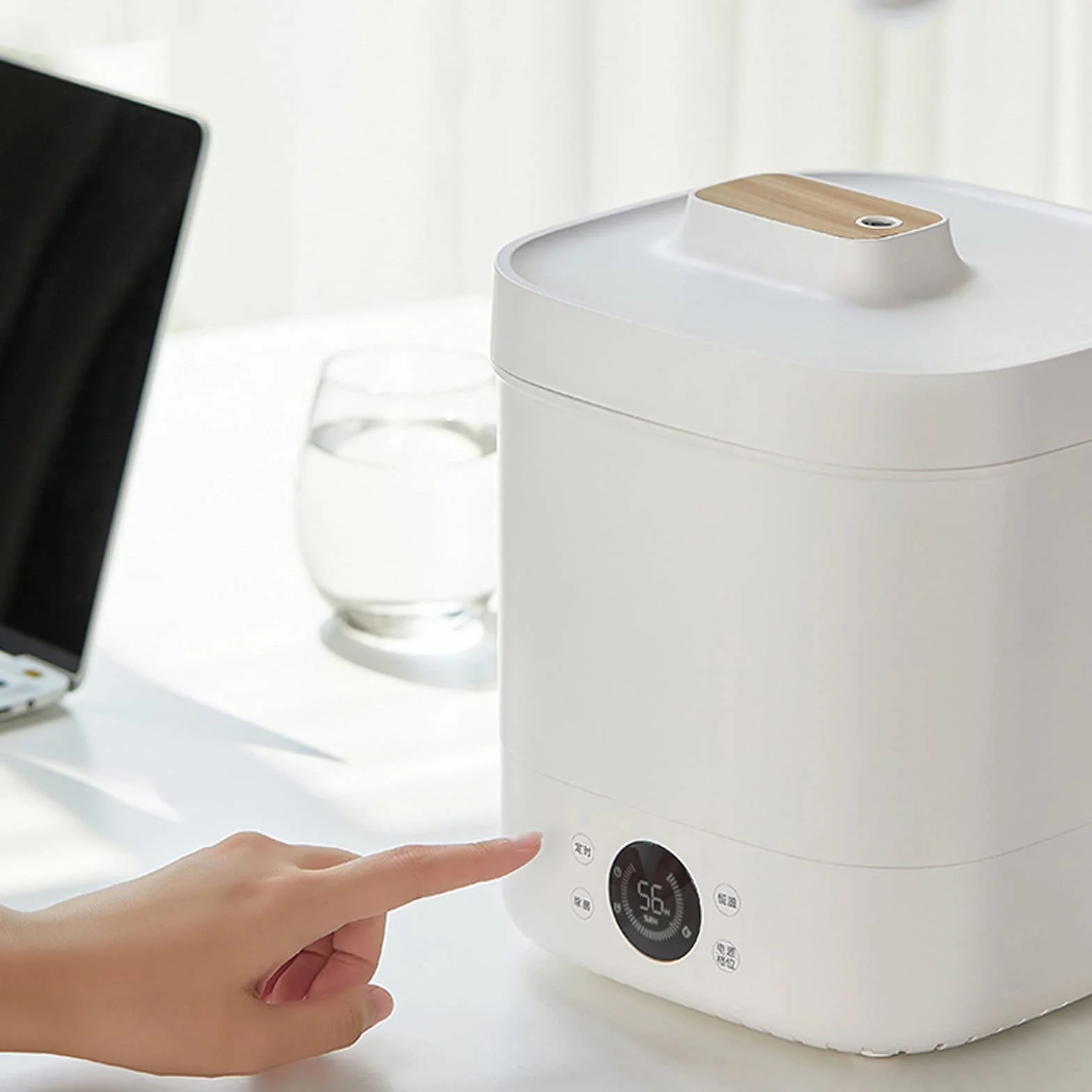 purificador de aire y humidificador Humidificador de niebla fresco, humidificadores de aire ultrasónico for bebés de dormitorio Inicio, apagado automático, Super tranquilo filtro humidificador