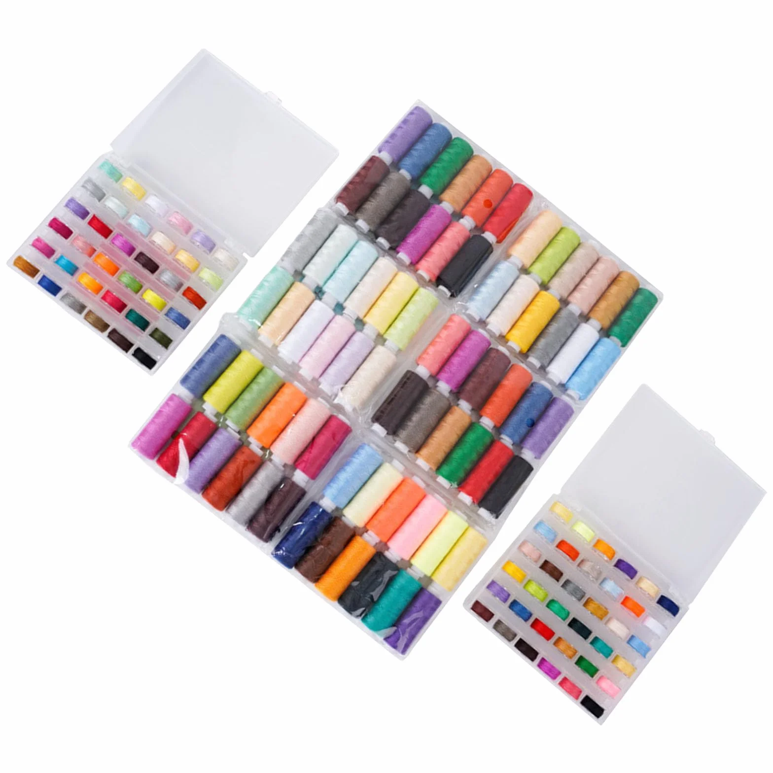 Hilo de coser de poliéster de 72 colores con caja de almacenamiento para principiantes y entusiastas del hogar
