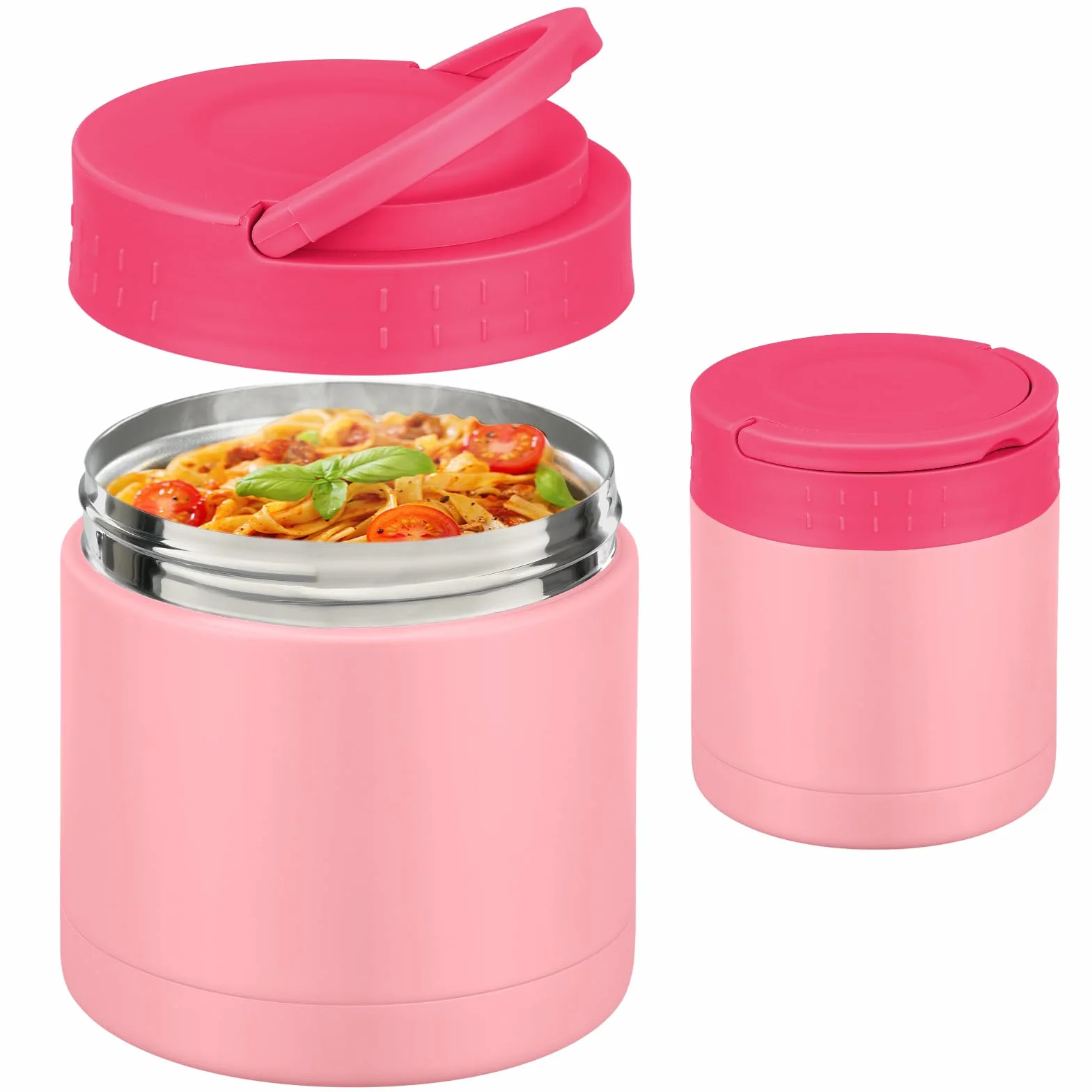 WyfKyd Tarro de comida aislado de 10.5 onzas con tapa de asa, termo de sopa para niños para alimentos calientes, recipiente de almuerzo de acero inoxidable a prueba de fugas al vacío para oficina,