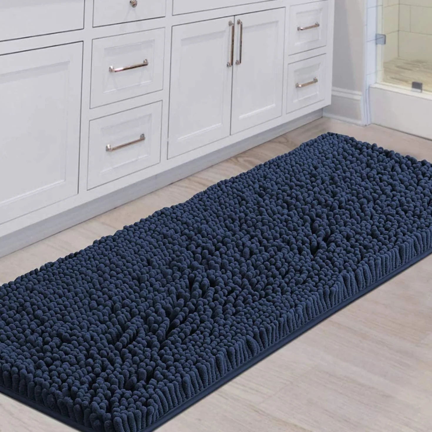 Alfombra de baño de microfibra suave, extragruesa, peluda, de secado rápido, antideslizante, no se puede lavar a máquina, color 50 x 80 cm