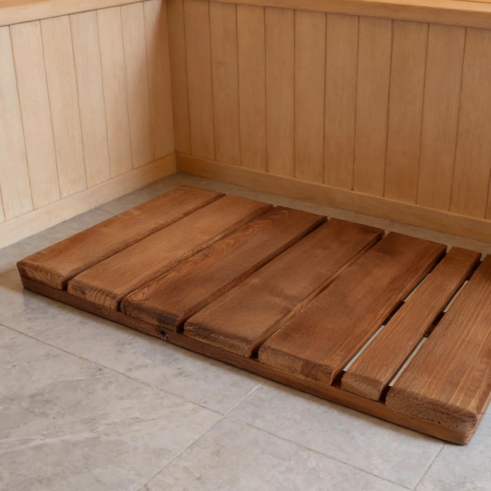Cabilock Alfombra de Baño Antideslizante de Madera para Suelo de Ducha Instalación Flexible y Transpirabilidad Adecuado para Hoteles y Puertas
