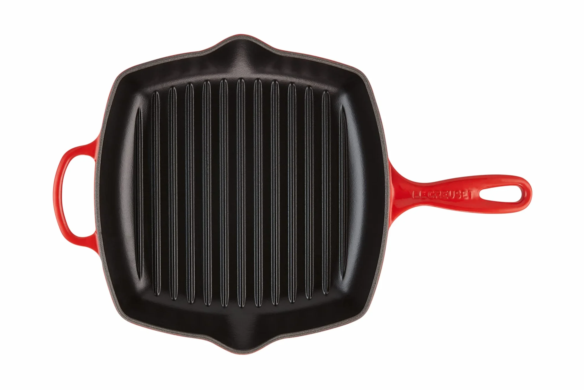 LE CREUSET Sartén skillet cuadrada grill de hierro fundido, 26 cm, Cereza, 20183260600422