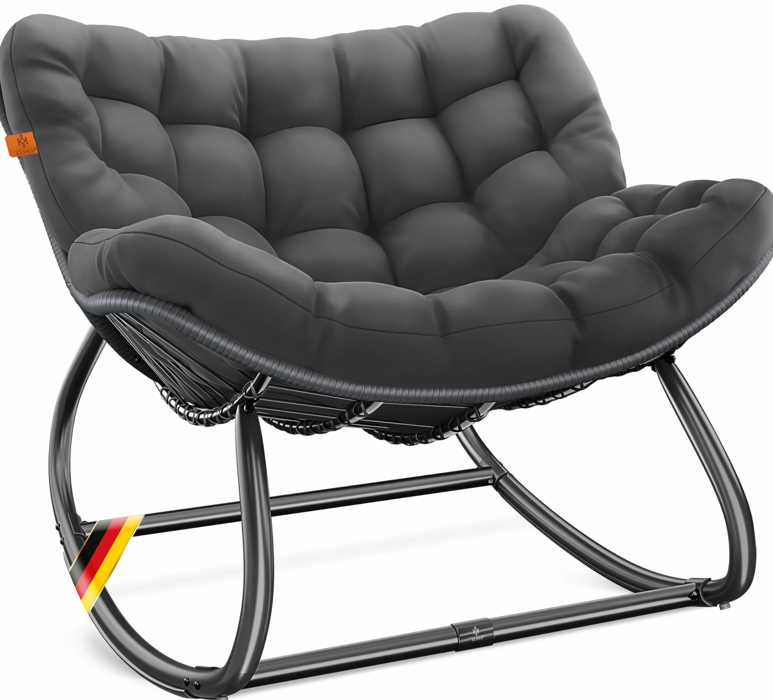 KESSER® Mecedora para Interior y Exterior, Mecedora ergonómica, soporta hasta 120 kg, sillón Relax con Patas Antideslizantes, Resistente a la Intemperie, Ideal para