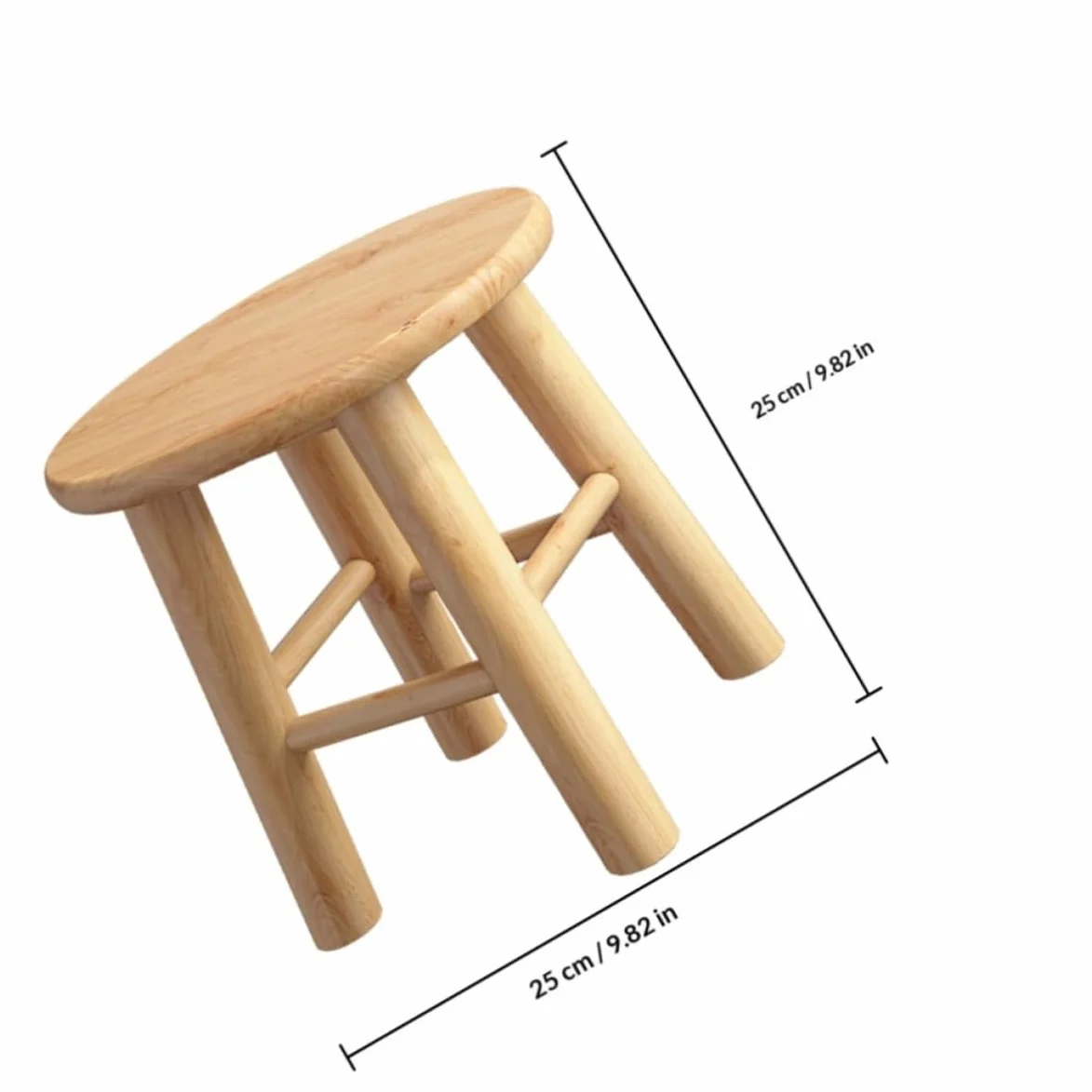 DOITOOL Taburete de Madera Maciza para Cambiar Zapatos Estructura Estable y Buena Capacidad de Carga, Diseño Pequeño Adecuado Hogar y Picnic