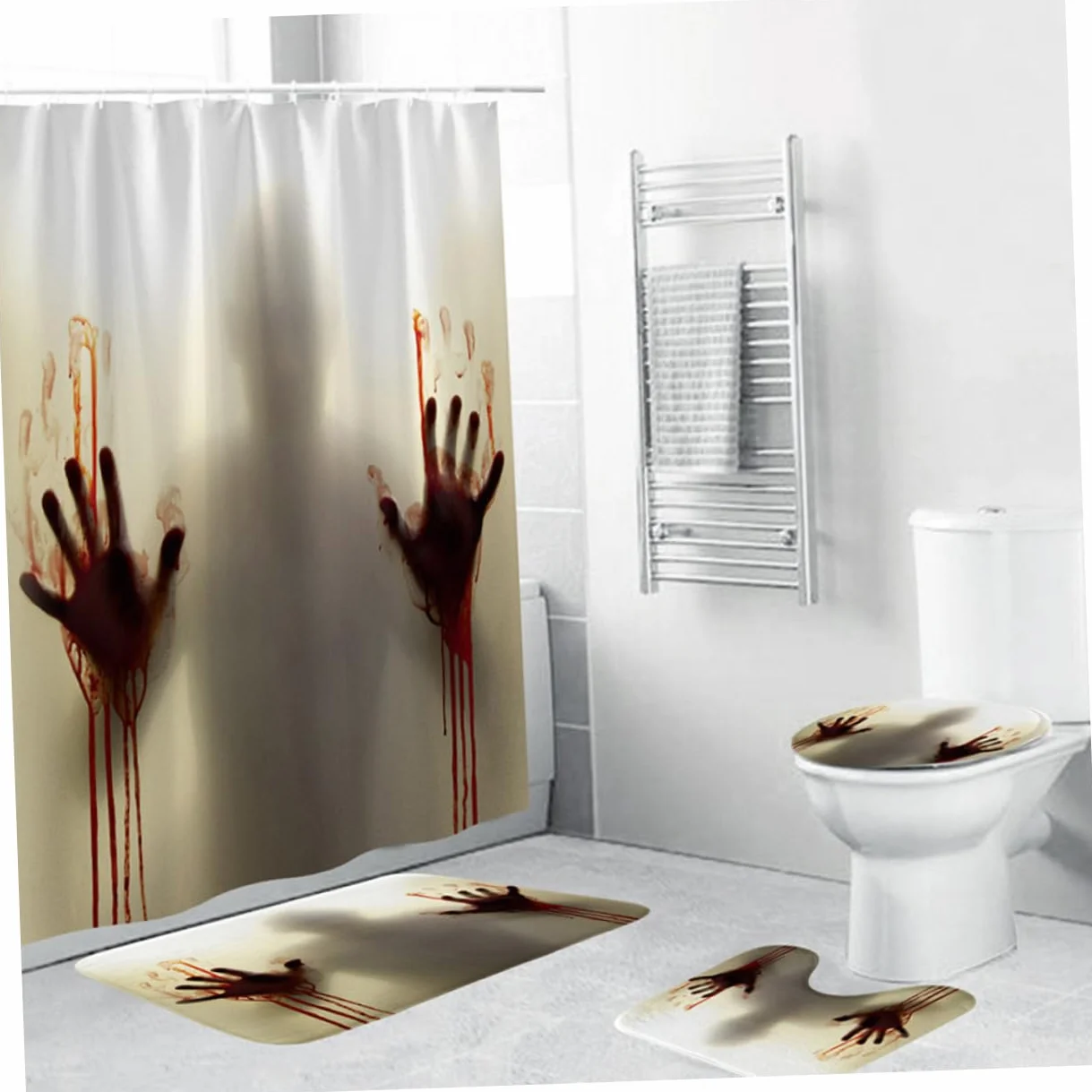 ABOOFAN 12piezas Cortina De Baño Decorativa Impresión De Halloween Ganchos para Baño Moderno y Elegante