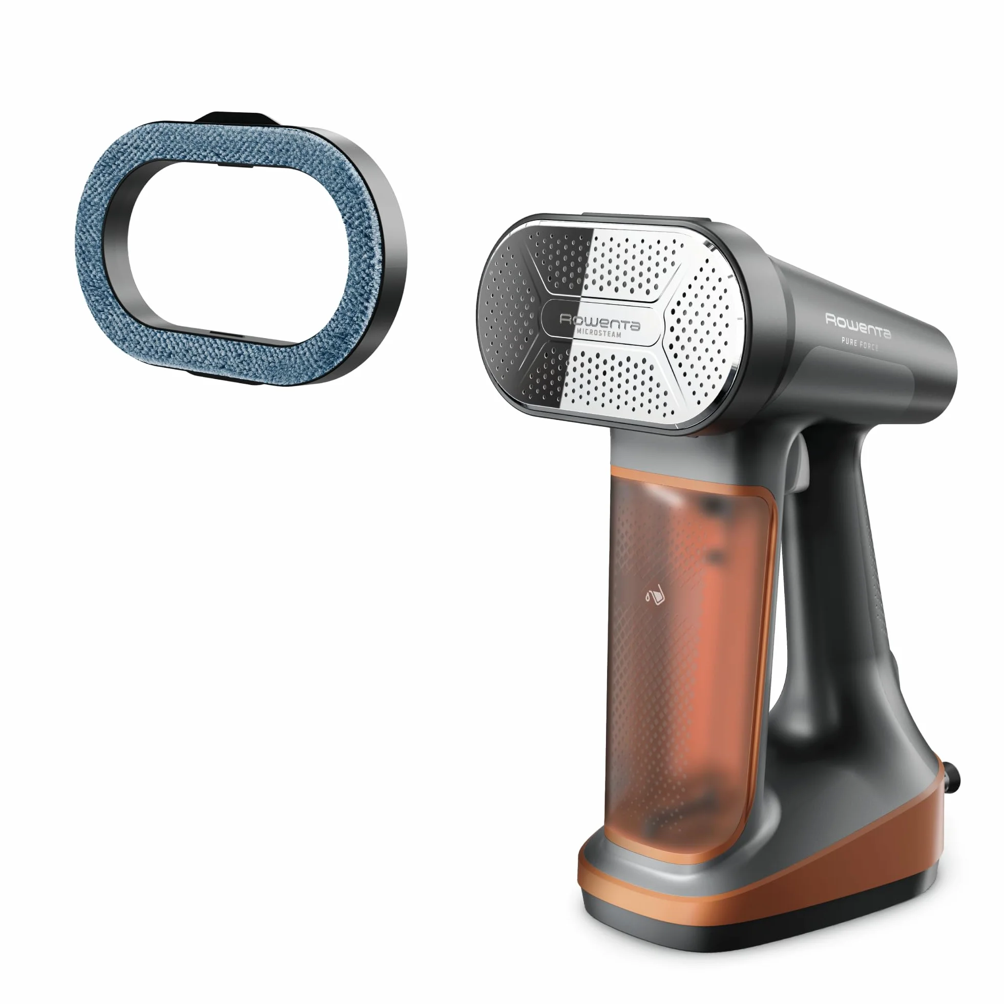 Rowenta, vaporizador de ropa, Pure Force 3 en 1, capacidad de 7 onzas, plancha vertical, planchado horizontal, removedor de pelusas, ligero, apagado automático, DR8855U1