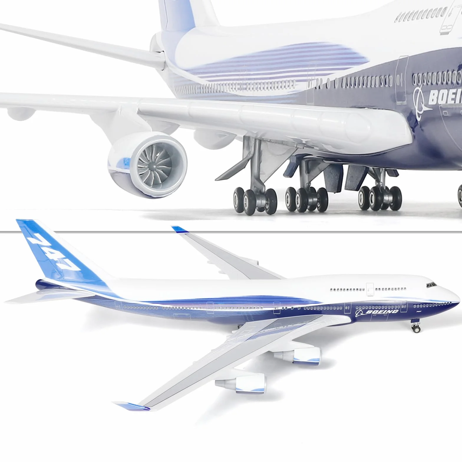 747 Prototipo 1/160 modelo de avión grande -17 pulgadas (largo) Boeing 747 El modelo de avión -Cast para modelo adulto 747 con soporte para entusiastas de la aviación Regalos o Displaydek