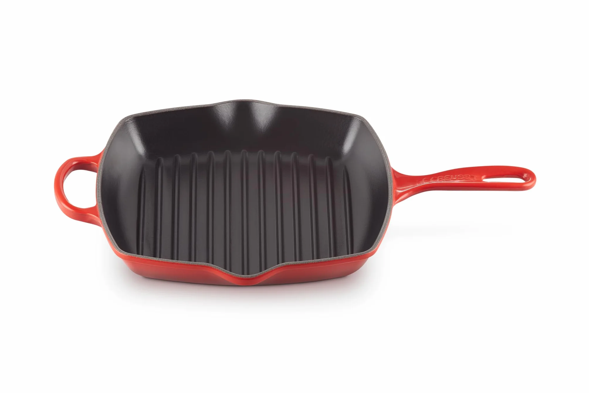 LE CREUSET Sartén skillet cuadrada grill de hierro fundido, 26 cm, Cereza, 20183260600422