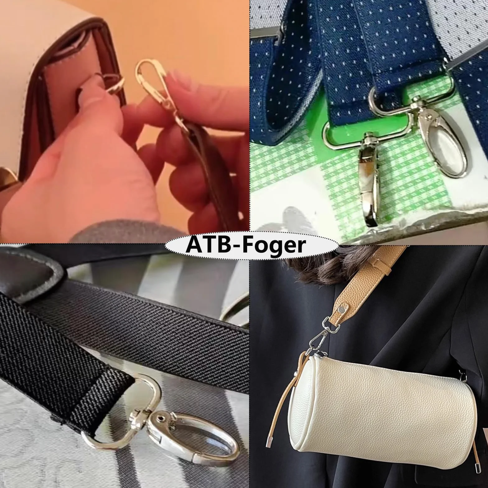 Mosquetones de cierre giratorio 30 piezas, clip gancho para bolsos, llaveros, ancho interior 25mm
