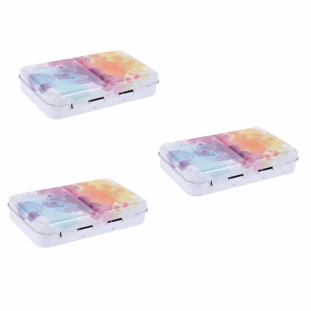 EXCEART 3juegos Caja De Mezcla De Pintura DIY Estuche De Pigmentos De Inoxidable Paleta De Mezcla para Acuarelas y Acrílicos Compartimentos para Artistas y Estudiantes