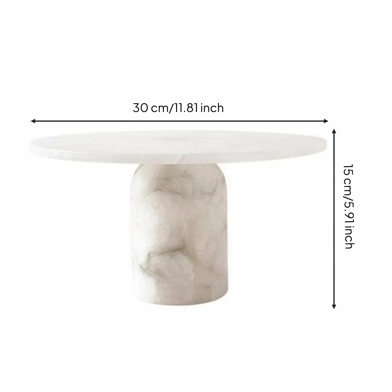 Bandeja de Mármol Color Claro Multiuso Bandeja con Pedestal Uso Decorativo Tazón Pedestal para Salón, Escaparate