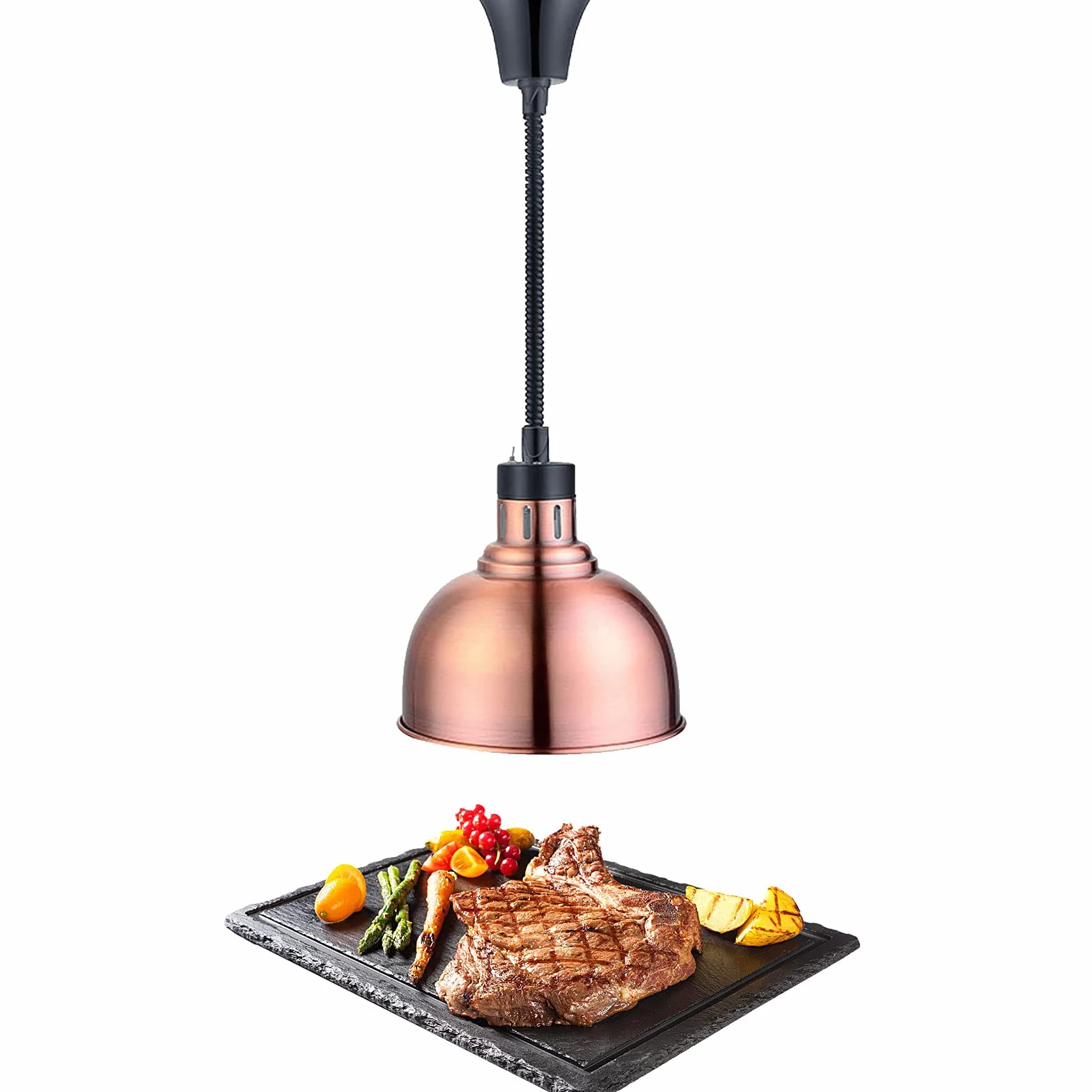 Lámpara de Calor de Alimentos, Colgante Lámpara de Calentamiento de Alimentos Calentadores de Comida y de Platos para Bufé, Comerciales 60-180cm Ajustable Lampara de Calor