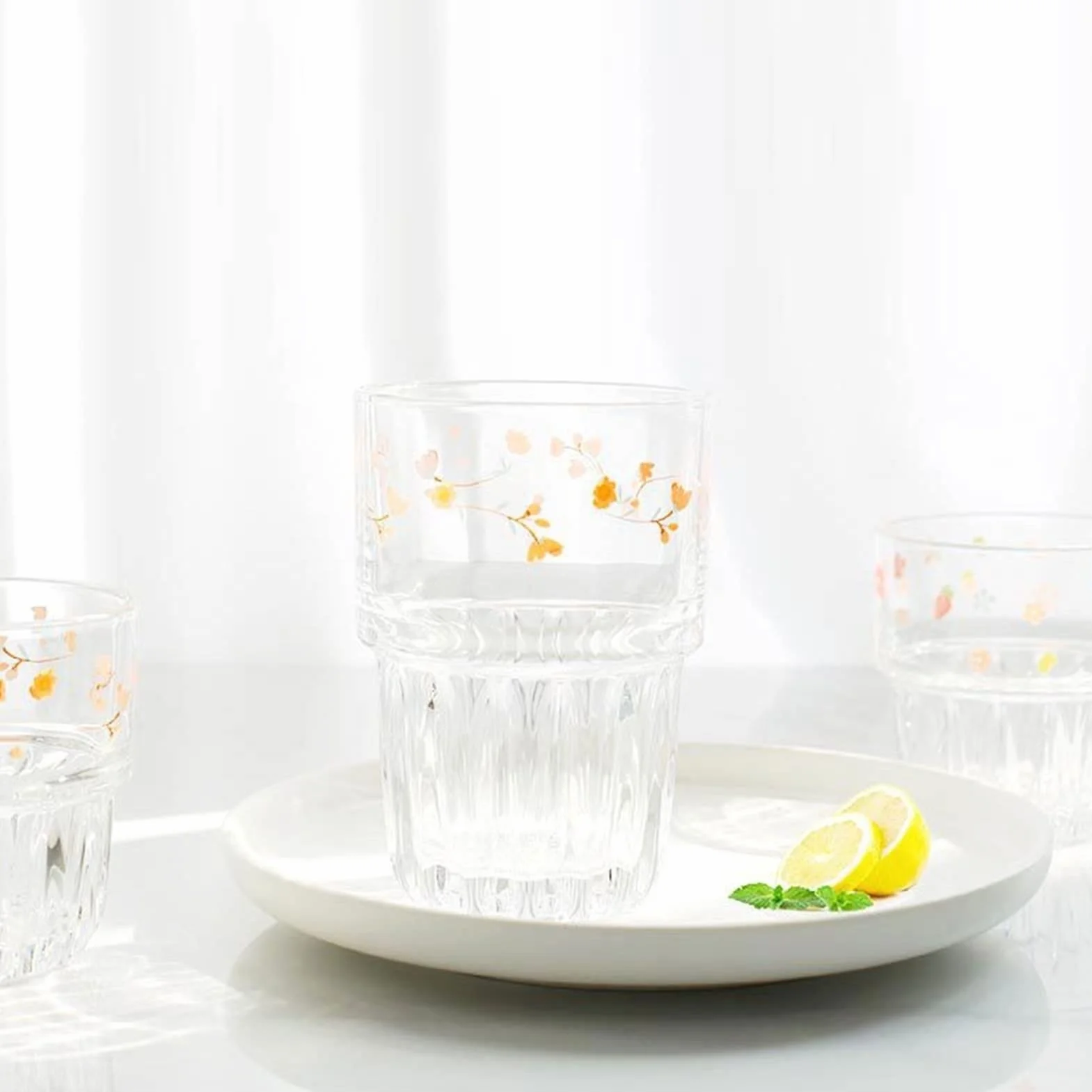 QINGGANGLING999 Vasos de Agua 260ml de vidrios for Beber Lindo Copa de Cristal Creativo Taza de Agua Transparente Estudiante Leche Resistente al Estudiante Vidrio Vasos Cristal
