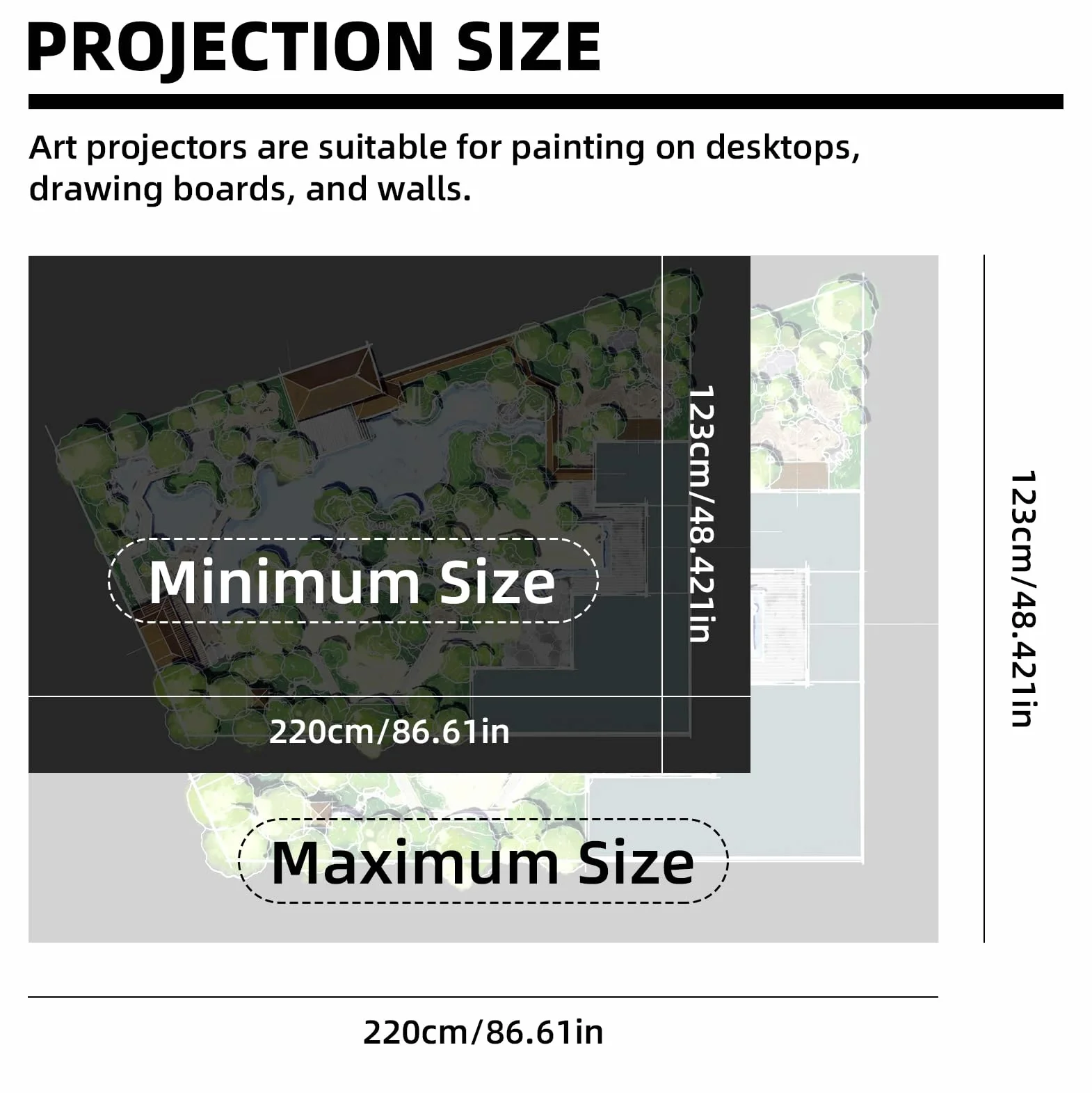 Proyector de dibujo portátil, proyector de dibujo inteligente de escritorio con mando a distancia y soporte para trazar, herramienta de dibujo, dibujo, conectividad WiFi