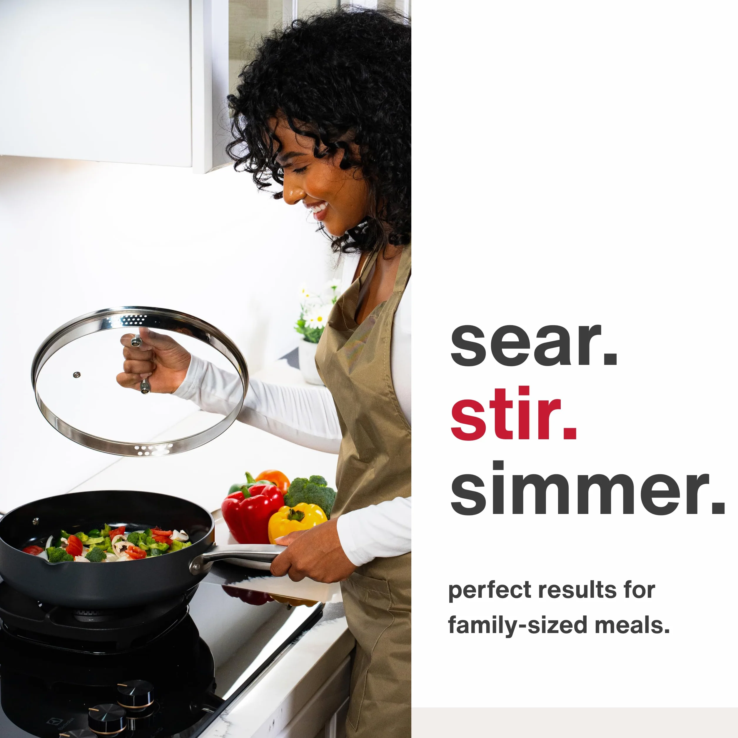 Zyliss Ultimate Pro - Sartén antiadherente de cerámica con tapa, 28 cm, aluminio reciclado de larga duración, apto para placa de inducción, apto para horno, sin PFAS