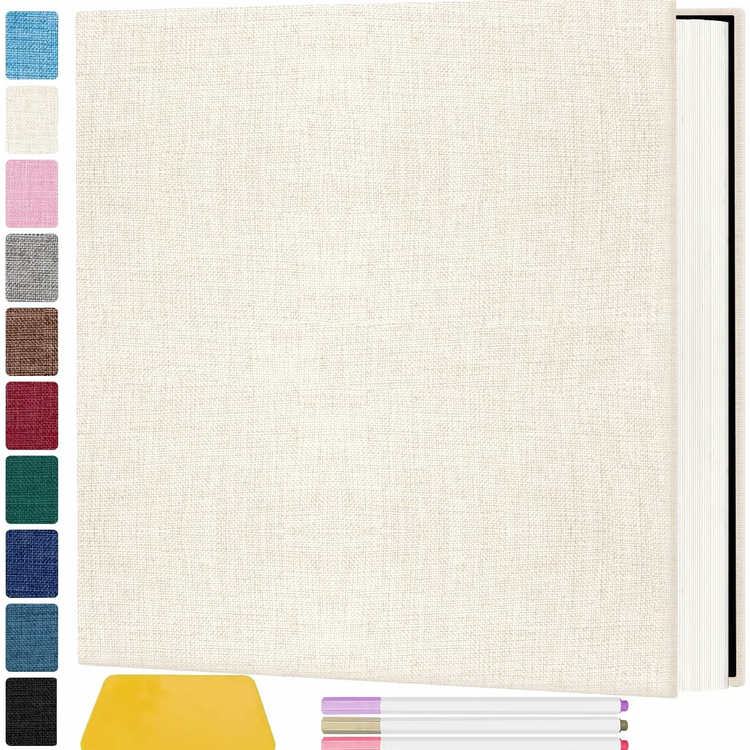Zesthouse Álbum de fotos autoadhesivo, 60 páginas magnéticas para álbumes de recortes con página adhesiva, álbum de fotos con capacidad para 8 x 10 y 5 x 7 y 4 x 6 y 6 x 8 y 3 x 5, libro de fotos