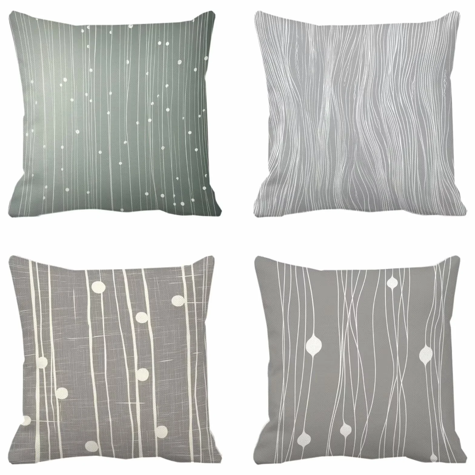 Cojines Sofa Fundas Cojines 50x50cm SúPer Suave Cojin Plano Raya Juego de 4, Fundas Almohada Impermeable Exterior, Interior Y Exterior Cojin Decorativos, JardíN Sillaterraza Regalos NavideñOs P-441