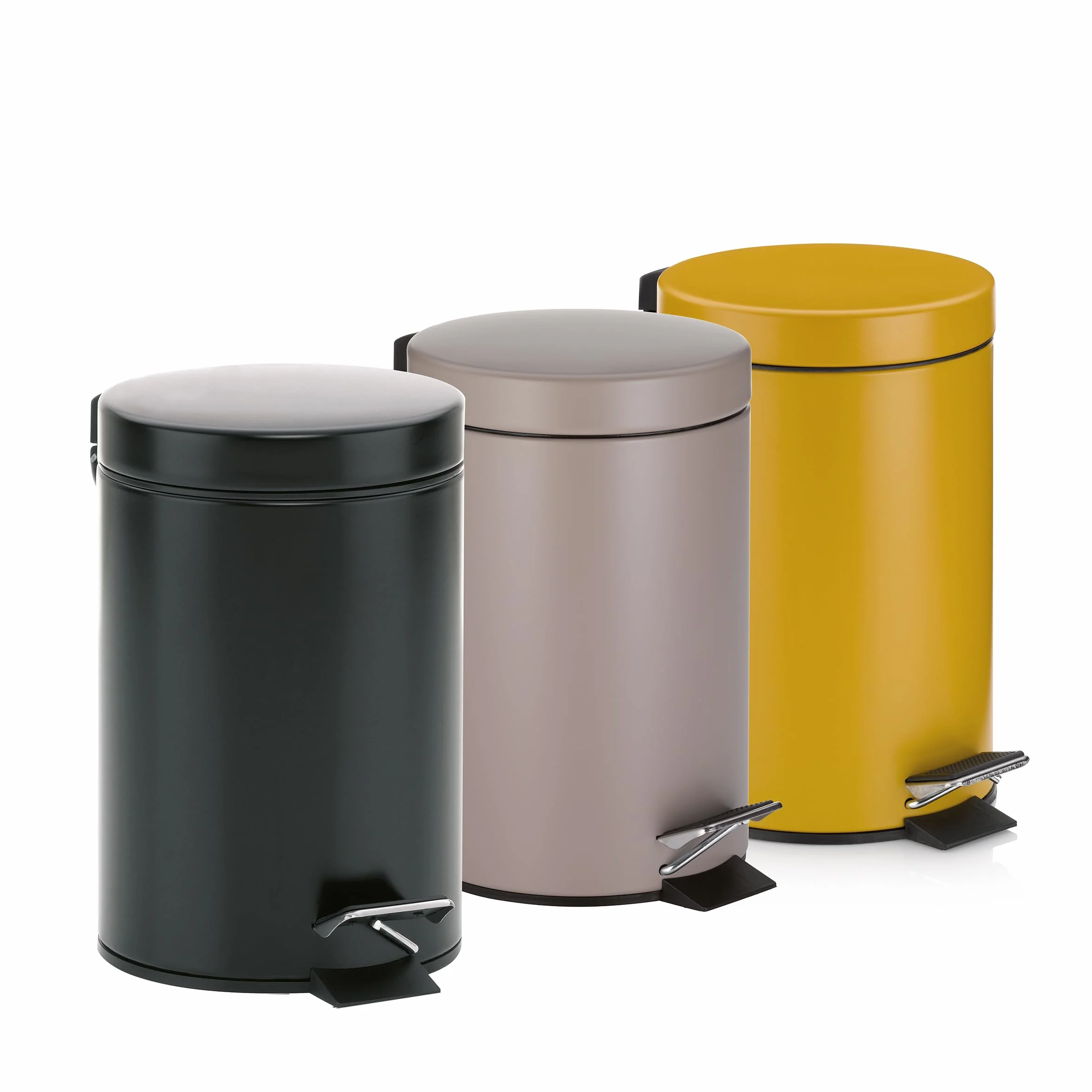 kela Cubo de basura metálico con pedal 3 L marrón cachemira mate MONACO