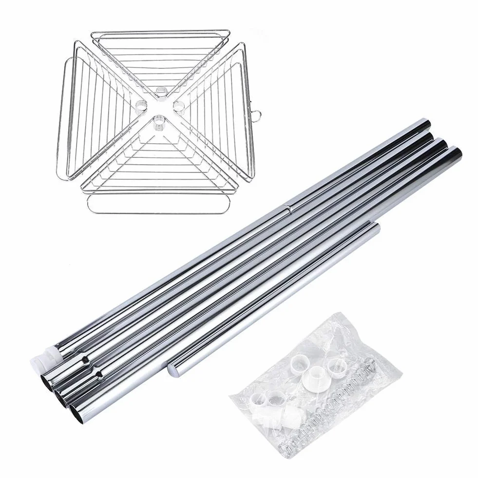 KIMISS Estante de Esquina de Baño de 4 Niveles, Barra de Tensión de Metal para Ducha Teles Ajustables Estante de Esquina de Baño Telescópico Almacenamiento Carrito de Ducha Estantes