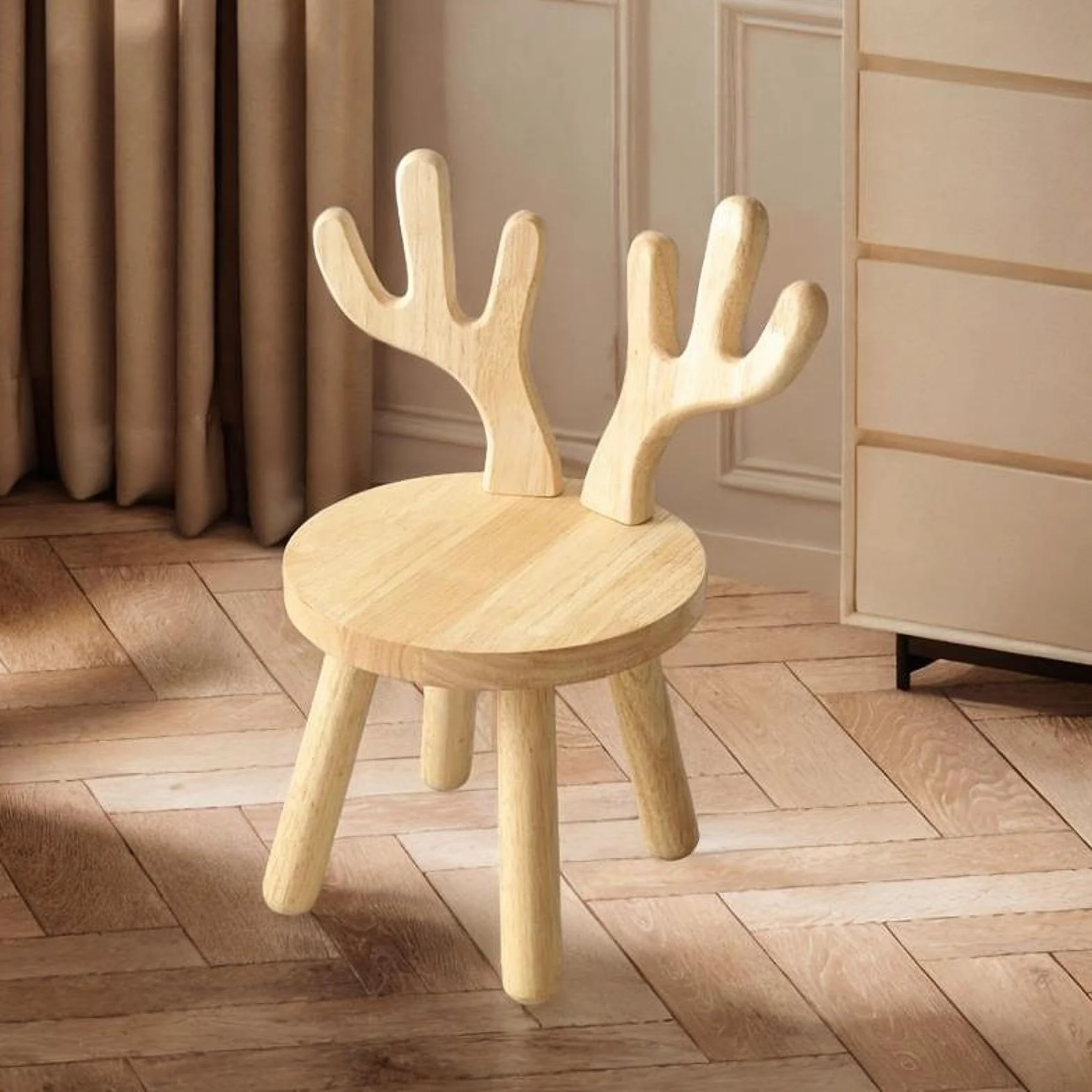 Silla Infantil, Taburete, Taburete de Madera, Silla, Reposapiés, Taburete Escalonado, Infantil para Dormitorio, Sala de Juegos, Puerta, Guarde