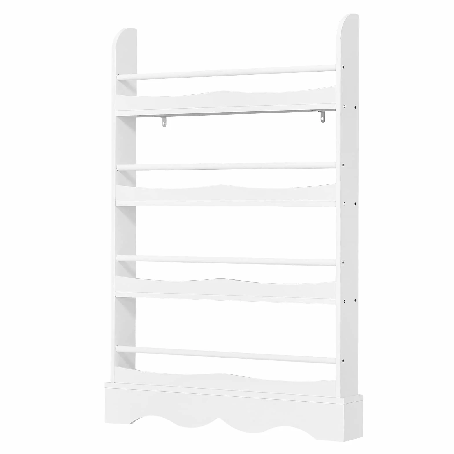 Lestarain Libreria Montessori para Niños, de 4 Estantes para Habitación Infantil, Sala de Juegos y Guarderia, Blanco, 80x12x118 cm