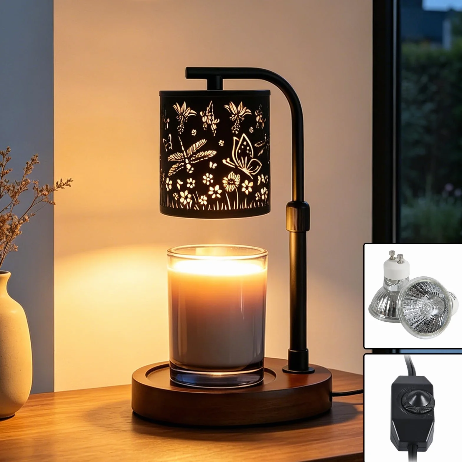 Lámpara calentadora de velas, calentador de velas, lámpara de velas, regalos para mamá, regalos de Navidad, regalos del día de San Valentín, portavelas para decoración del hogar, base de