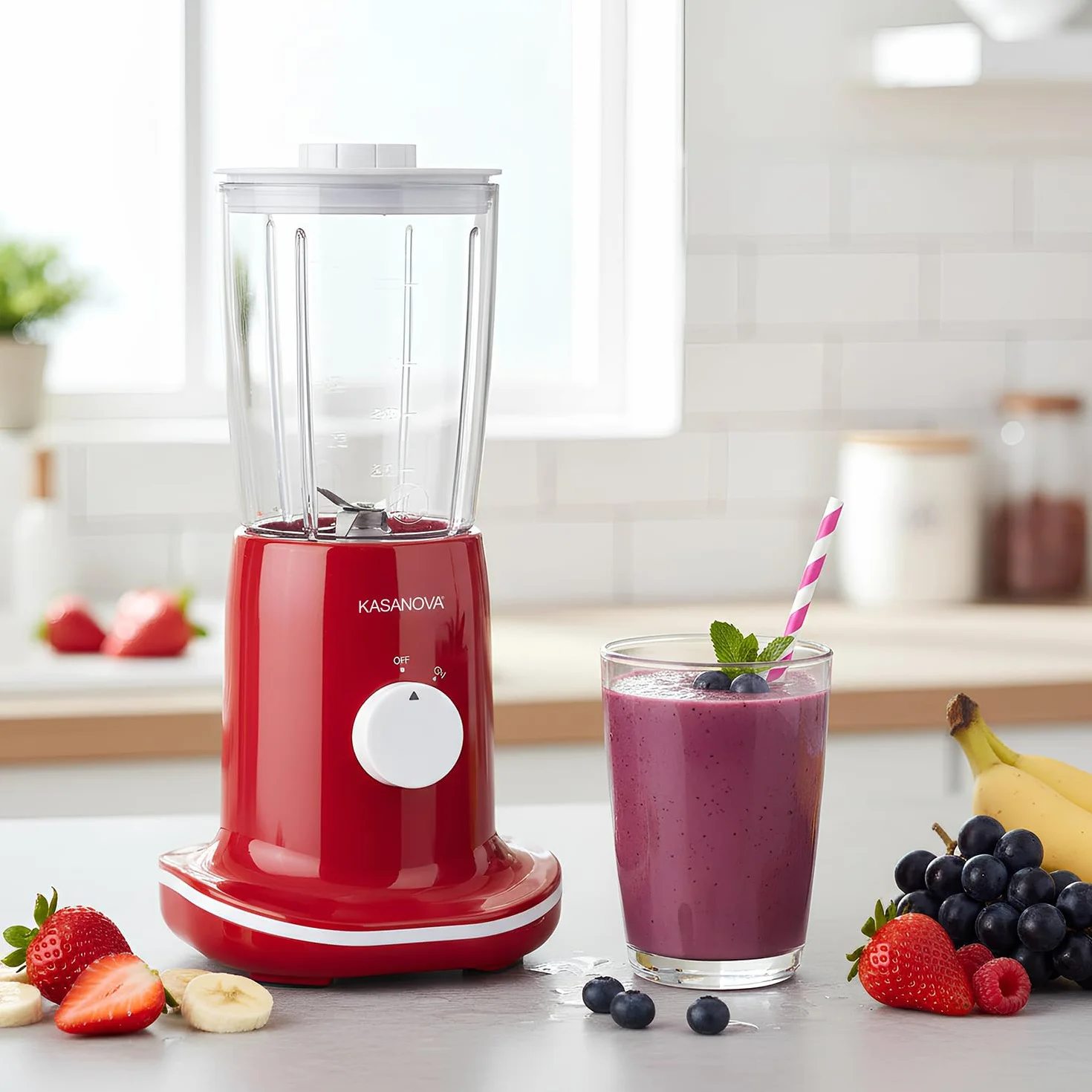 Batidora 300W jarra 500ml roja