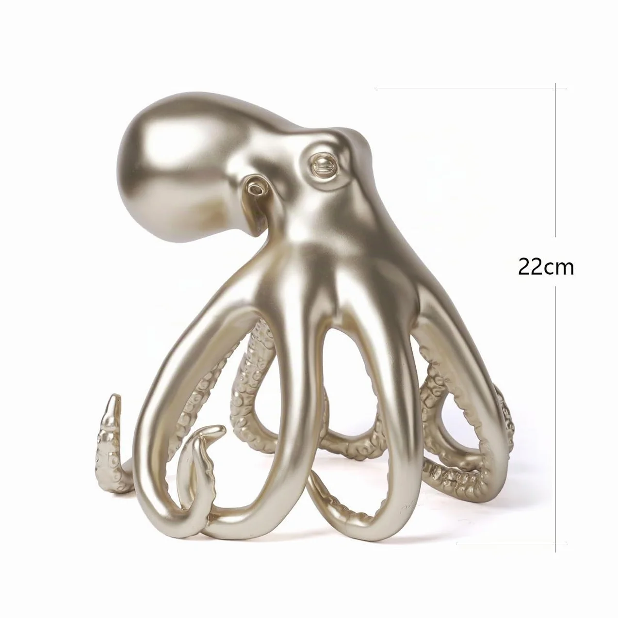 Escultura de Pulpo Figura Abstracta Estatua Moderna Decoración Arte Interior Regalo para Estanterías Escritorio Mesas Resina 22cm
