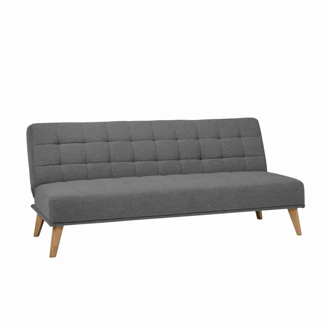 SHIITO | Modelo Versalles - Sofá Cama con Apertura Clic-Clac | Donde la Elegancia y el Confort se encuentran | Diseño Capitoné en Color Gris | 189.5 x 88 x 89 cm