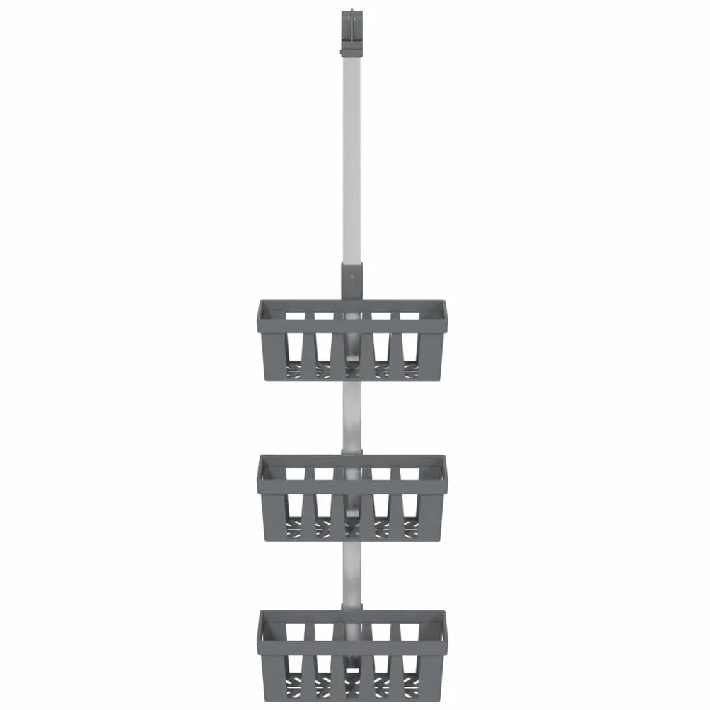 Estantería de ducha para colgar de aluminio con 3 cestas de ducha de 30 x 15 x (67-105) cm, ajustable para ducha y baño, práctico organizador con bandeja de goteo y soporte para jabón