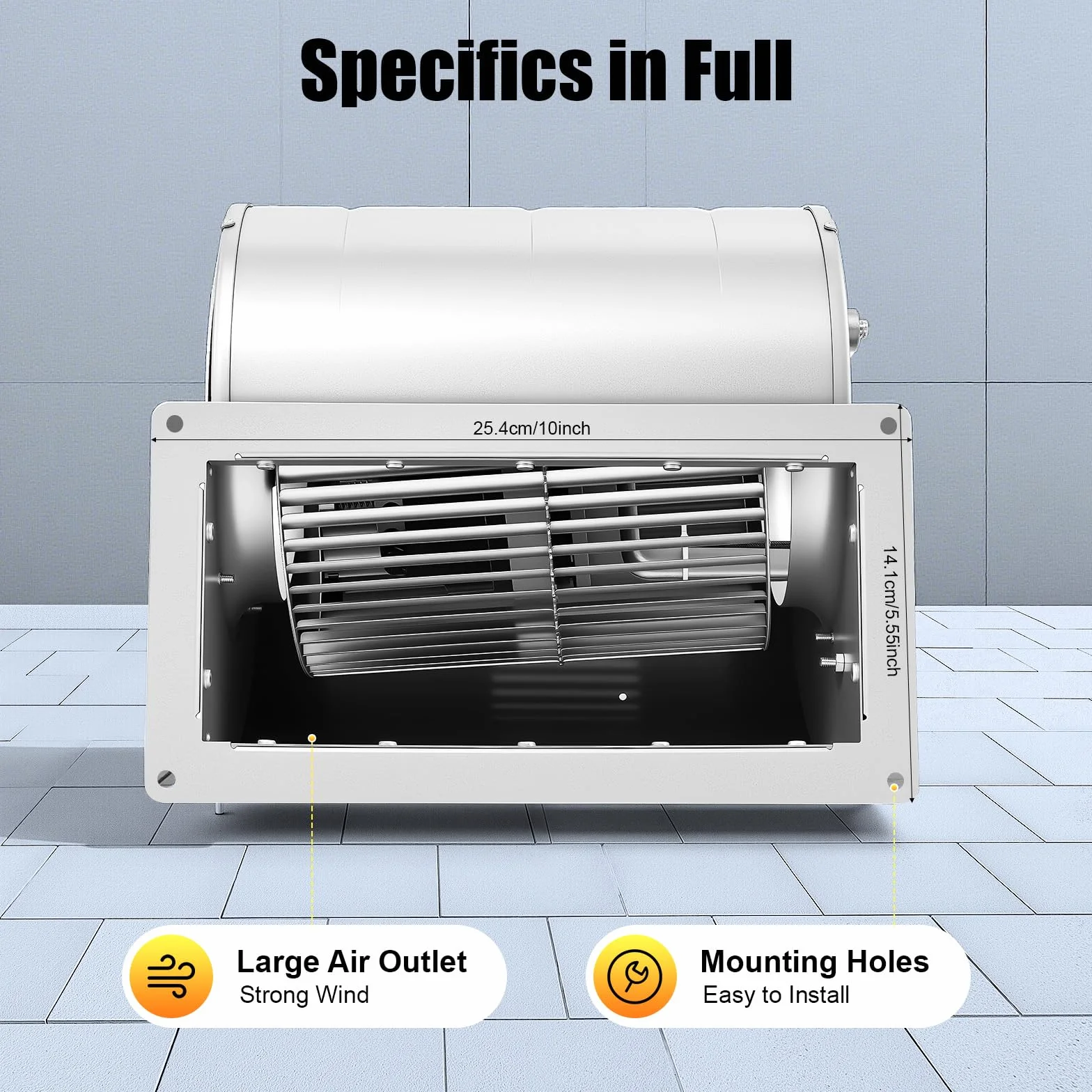 Ventilador centrífugo de 150 W, flujo de aire de 840 m³/h, presión de viento de 55 kPa, ventilador centrífugo de doble entrada con 60 dB para ventilación/refrigeración/eliminación de polvo en