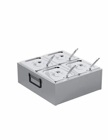 Estación de cocina de acero inoxidable para pizza y dispensador de condimentos con tapa, bandeja de un solo compartimento para uso en interiores y exteriores, dispensador de especias de