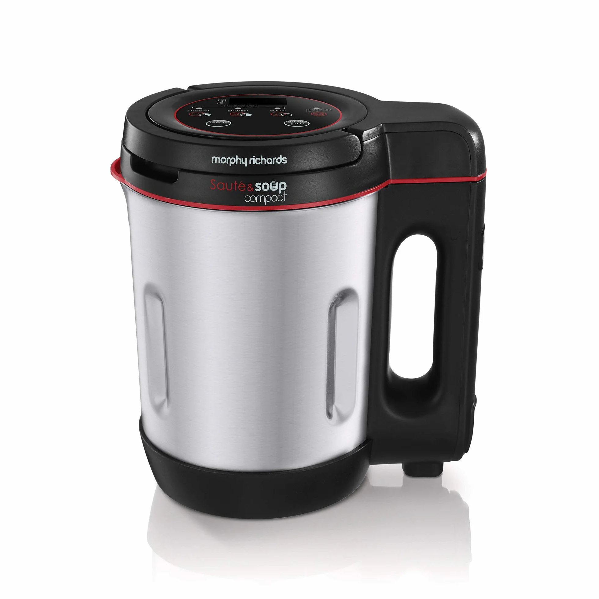 Morphy Richards 501027 Compact - Máquina para saltear y sopa, acero inoxidable, 900 W, 1 litro, aluminio cepillado y negro