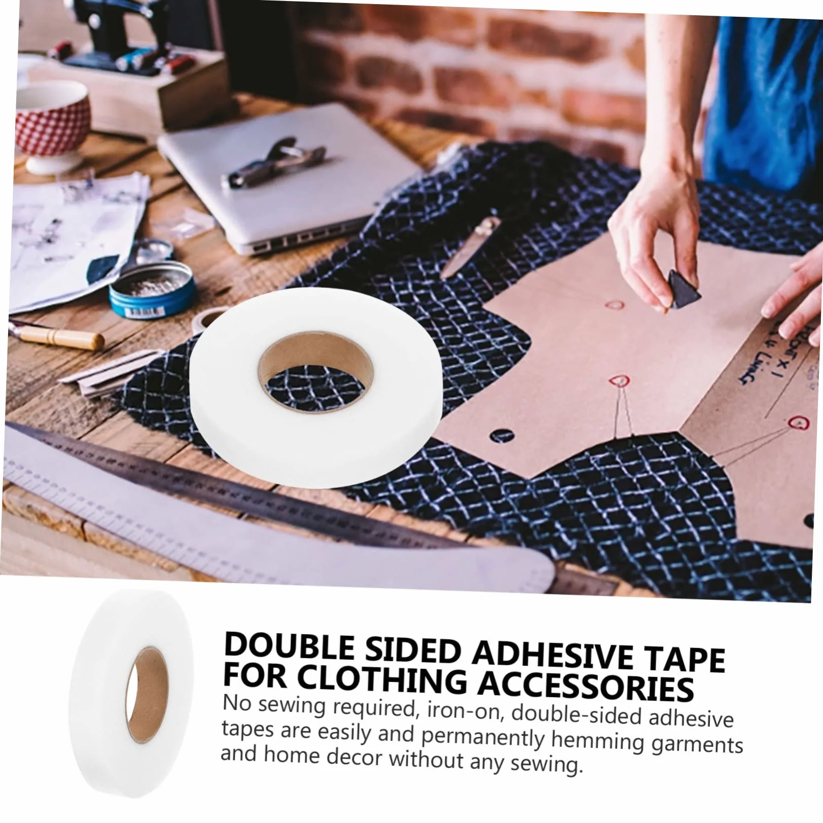 NUOBESTY 10rollos Cintas Adhesivas De Dobladillo Cinta Doble Cara Para Ropa y Manualidades Adhesivo Fuerte Para Cortinas y Proyectos De Costura