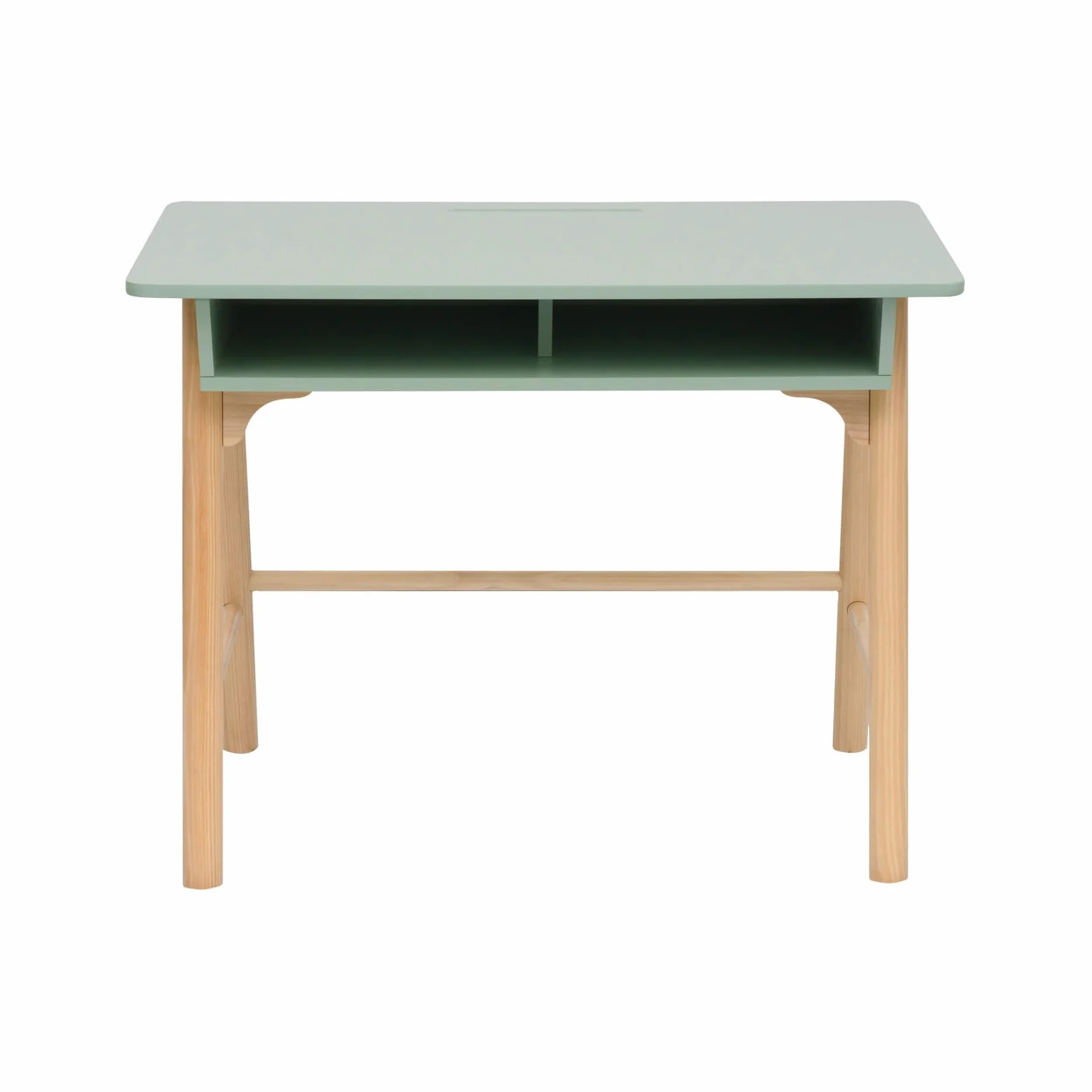 Rebecca Mobili Escritorio Montessori, Mesa para Habitación Infantil, Verde Agua Marrón, MDF Pino, con Compartimento de Almacenaje, Estable - Dimensiones AxAnxFon: 70 x 90 x 50 cm - Art. RE7136