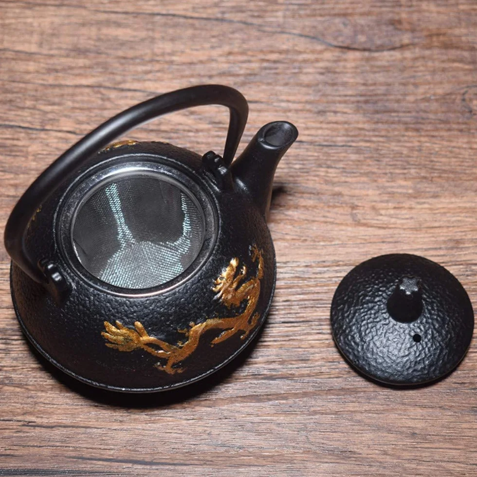 Tetera De Hierro Fundido, Tetera De Cerámica China, Tetera China De Hierro Fundido De 300 Ml, Olla De Hierro Fundido Del Sur, Tetera Creativa, Olla De Hierro Fundido De Dragón De Hierro Doble