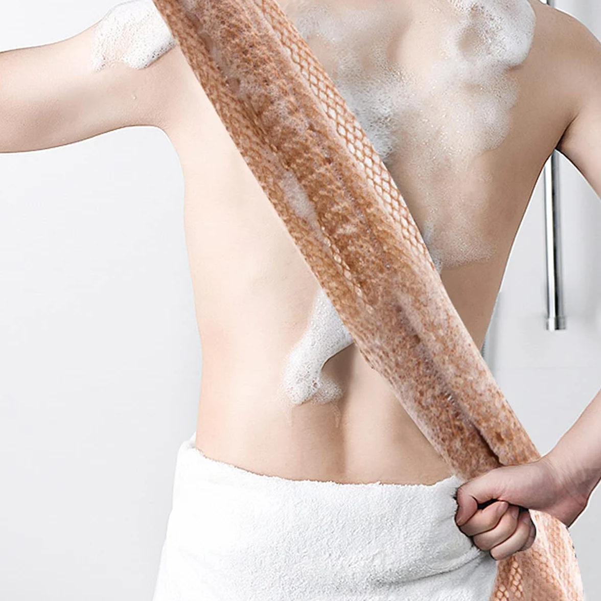 Toalla Exfoliante de Baño para Hombres y Mujeres, Exfoliador de Espalda 80cm
