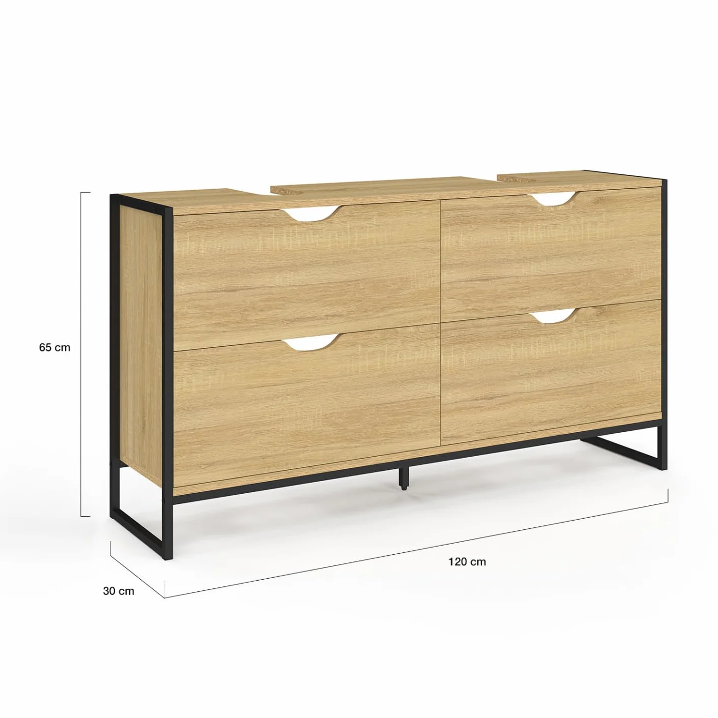 Lavabo doble Detroit 4 cajones baño industrial IDMarket