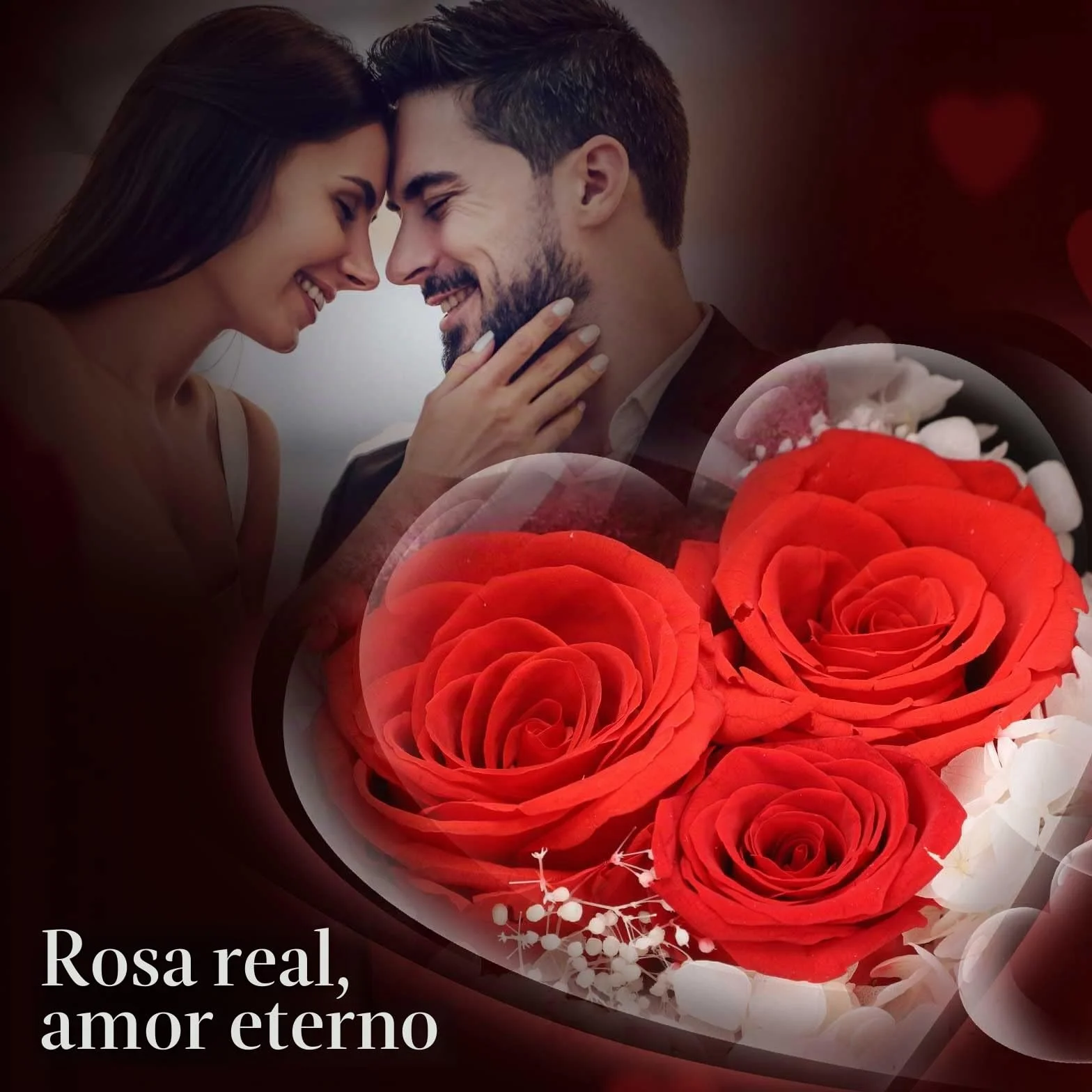 Collar de Rosa Eterna Preservada con Texto I Love You en 100 Idiomas, Regalo para Mujer Mama Dia de la Madre Aniversario Boda Novia