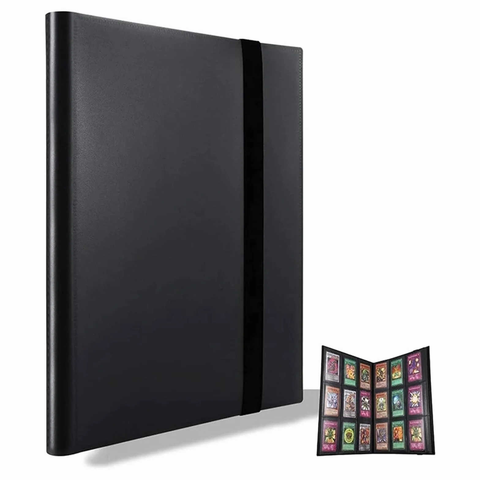 Estuche portátil para Tarjetas coleccionables, con 9 Compartimentos y Capacidad para 360 Tarjetas (Negro, 30,8 x 24,5 cm)