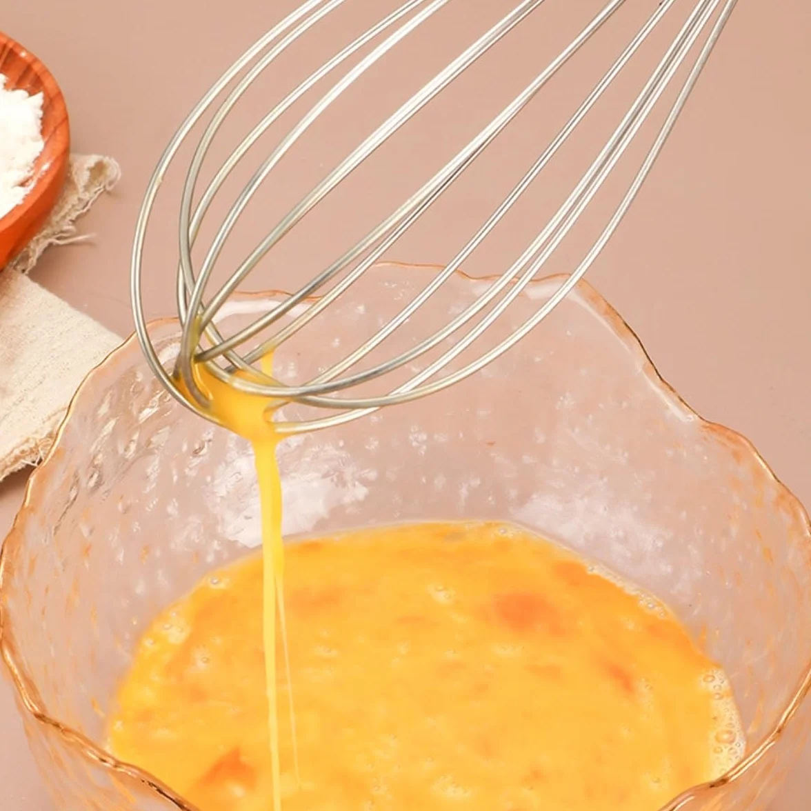 Batidor Huevos Batidor De Huevos Acero Inoxidable, Mango Madera Maciza, Crema Batida Manual, Artefacto For Hornear, Cocina Casera, Batidora Utensilios Cocina(35x8cm)