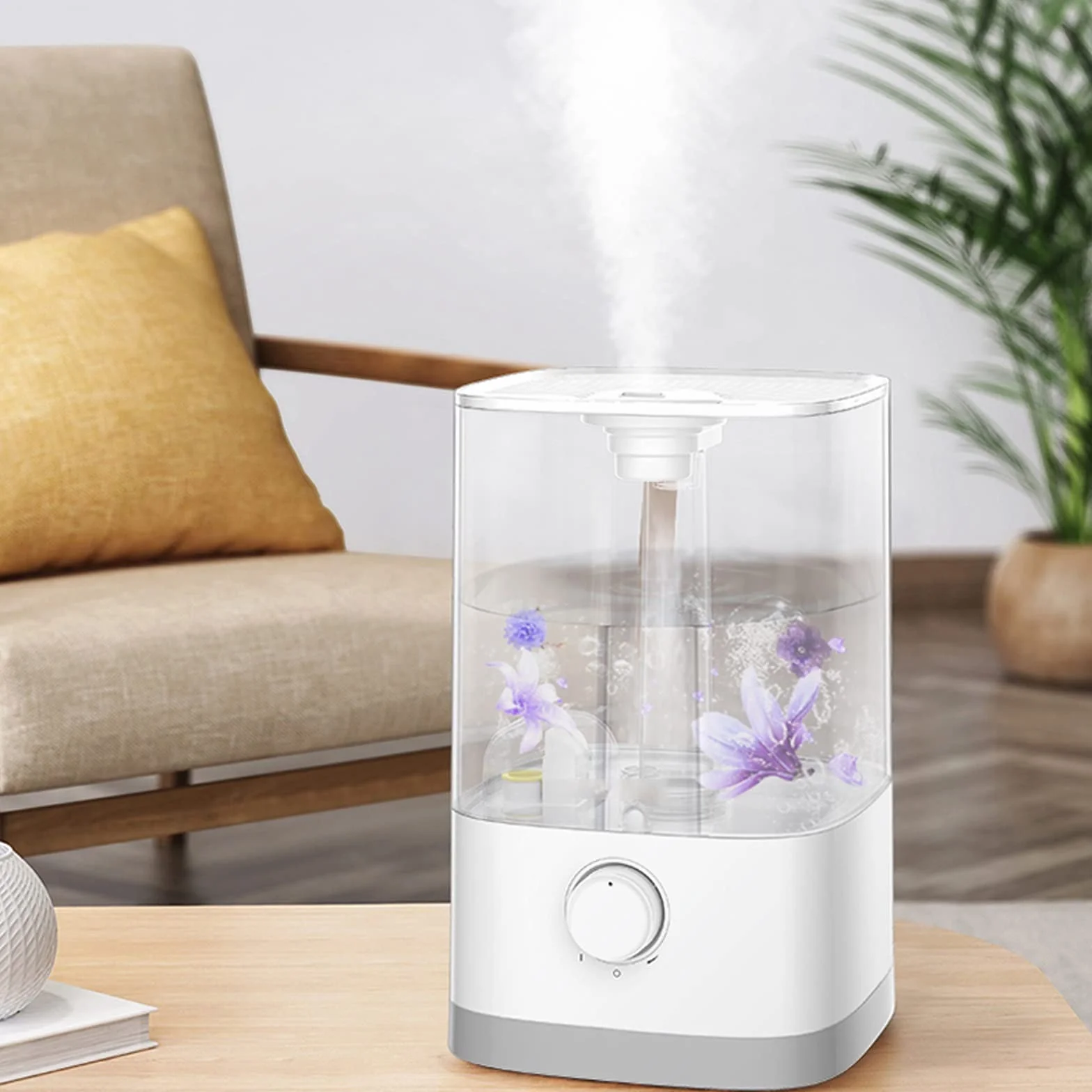 Humidificadores de Aire Humidificador, humidificadores ultrasónicos for bebés de Dormitorio Inicio, Apagado automático, Super Tranquilo Silencioso Humidificadores