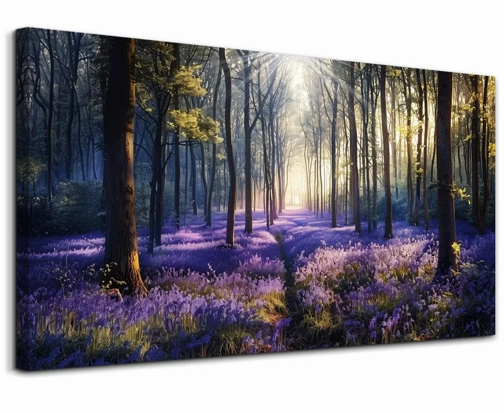 hyidecorart Bosque Natural Cuadros Decoracion Salon Moderno 50x100 cm | Imágenes De Alta Calidad, Impresión HD, Gran Formato, Material De Lienzo, Decoración De Mural, Regalo, Instalación Rápida