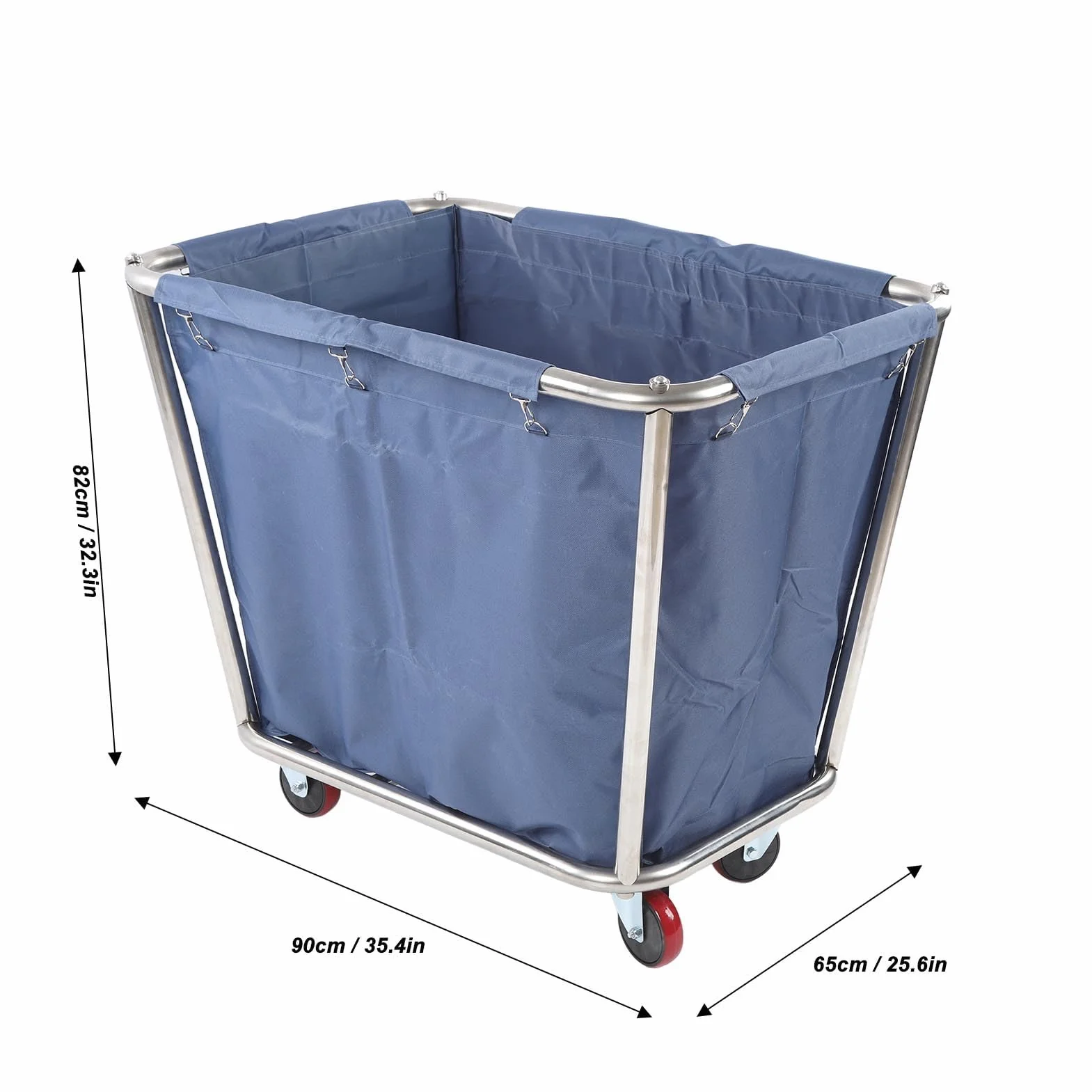 Carrito de Lavandería, Cesta de Lavandería Comercial con Ruedas, Cesta de Lavandería, Clasificador de Ropa con Marco de Acero para el Hogar, Hotel, Lavandería, 350 L
