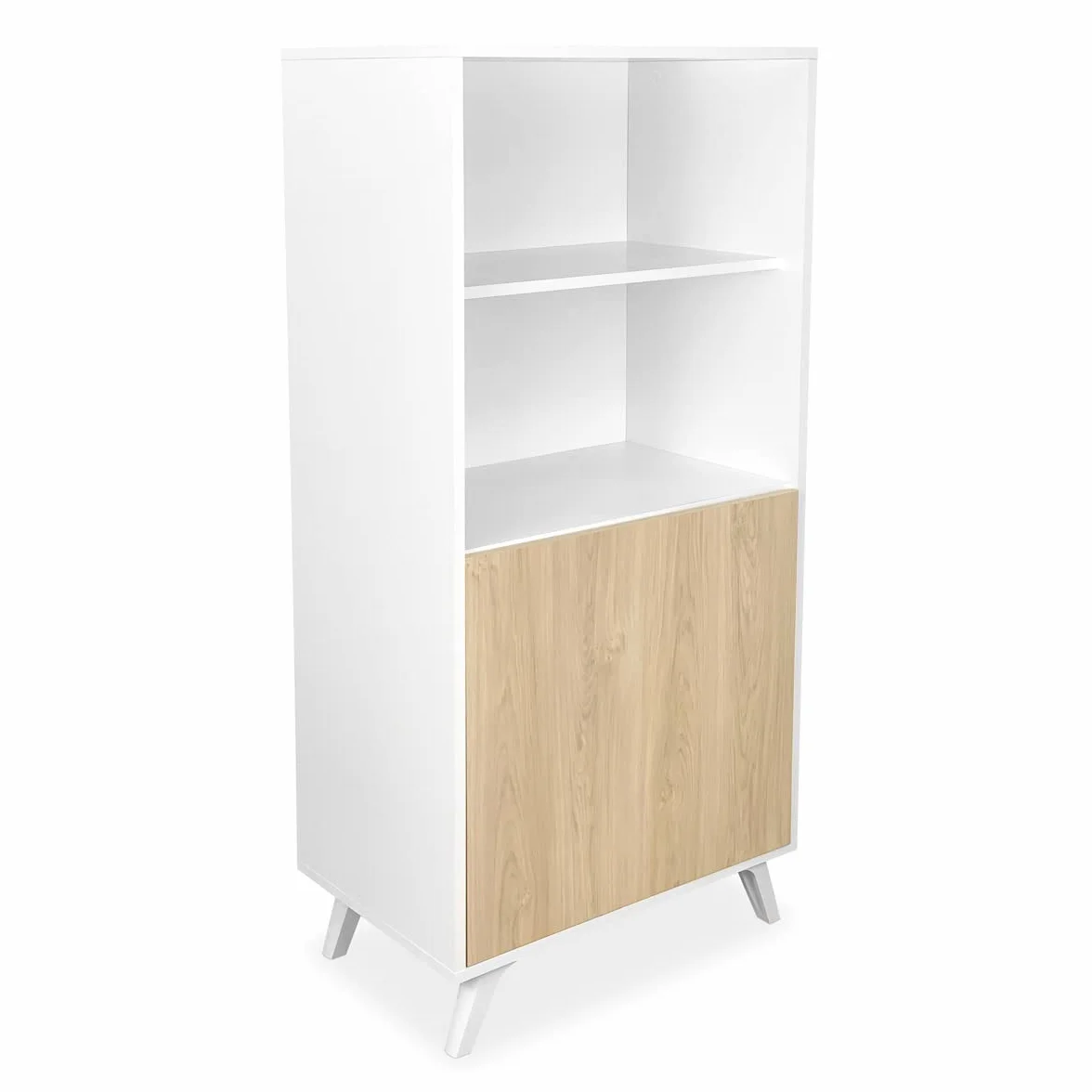 Homey - Mueble Bar para Salón o Comedor, Modelo Döburg, Práctico y Funcional, Color Blanco-Roble, Fácil de Montar, Medidas: 135 cm (Ancho) x 60 cm (Alto) x 40 cm (Fondo)
