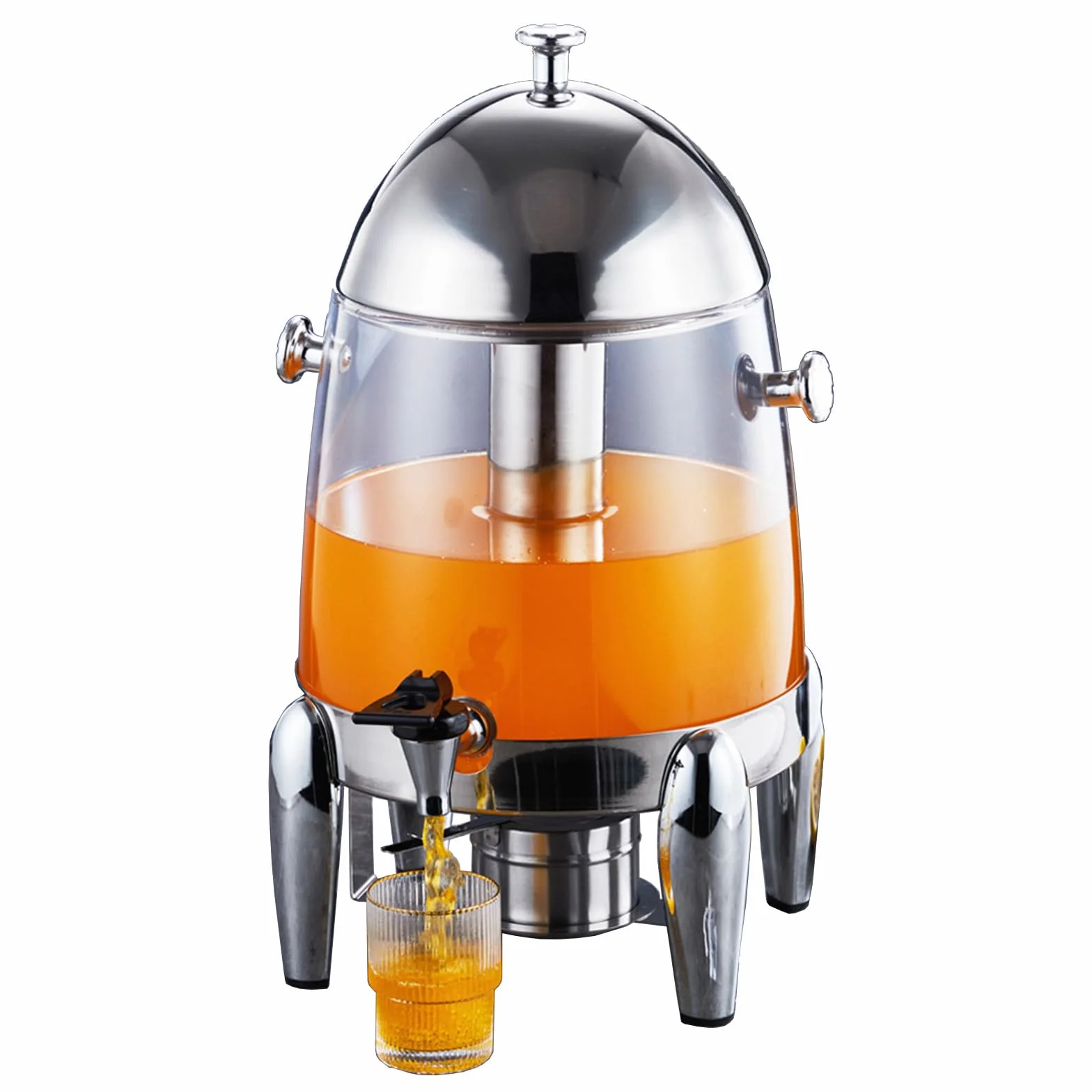 Cubo de jugo comercial de acero inoxidable, dispensador de bebidas frías de 12 litros con calefacción eléctrica para fiestas en el hogar y eventos