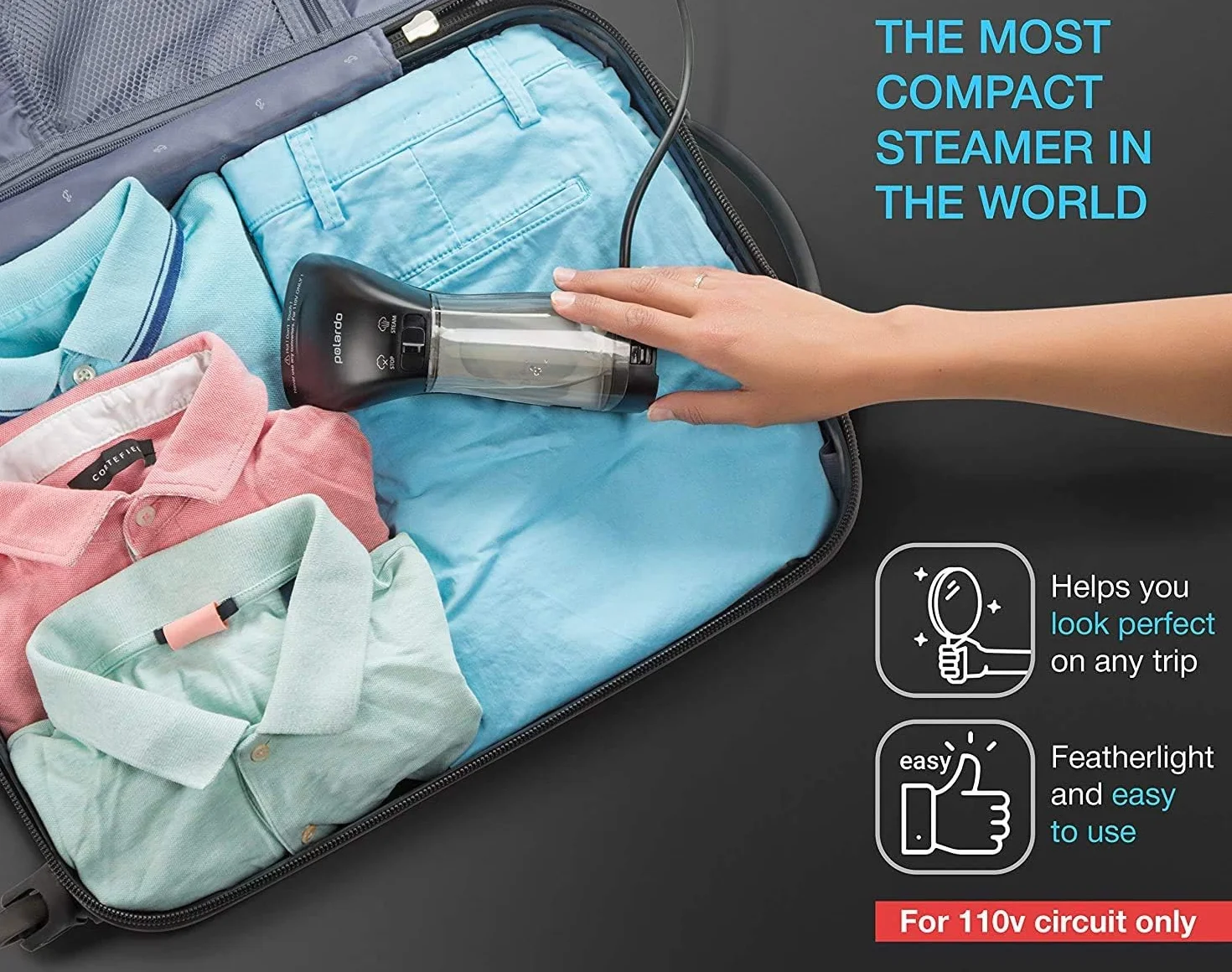 Vaporizador para ropa, vaporizador portátil de mano para viajes, cabezal de vapor metálico, sistema de bomba, tamaño mini, vaporizador de mano inalámbrico para cualquier tela